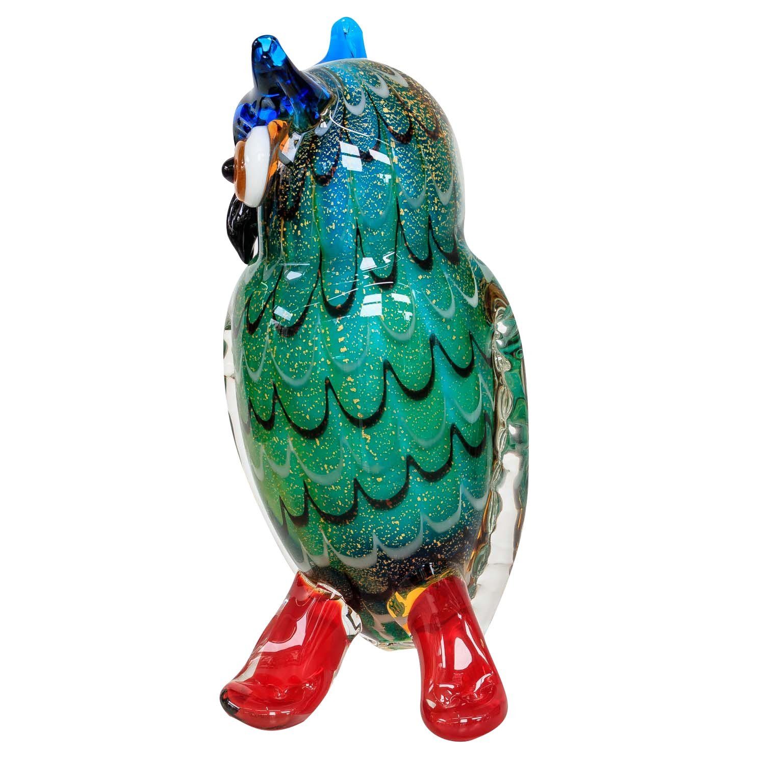Eule Antik Glasfigur Dekofigur Vogel Glas Stil im Aubaho Murano 22cm