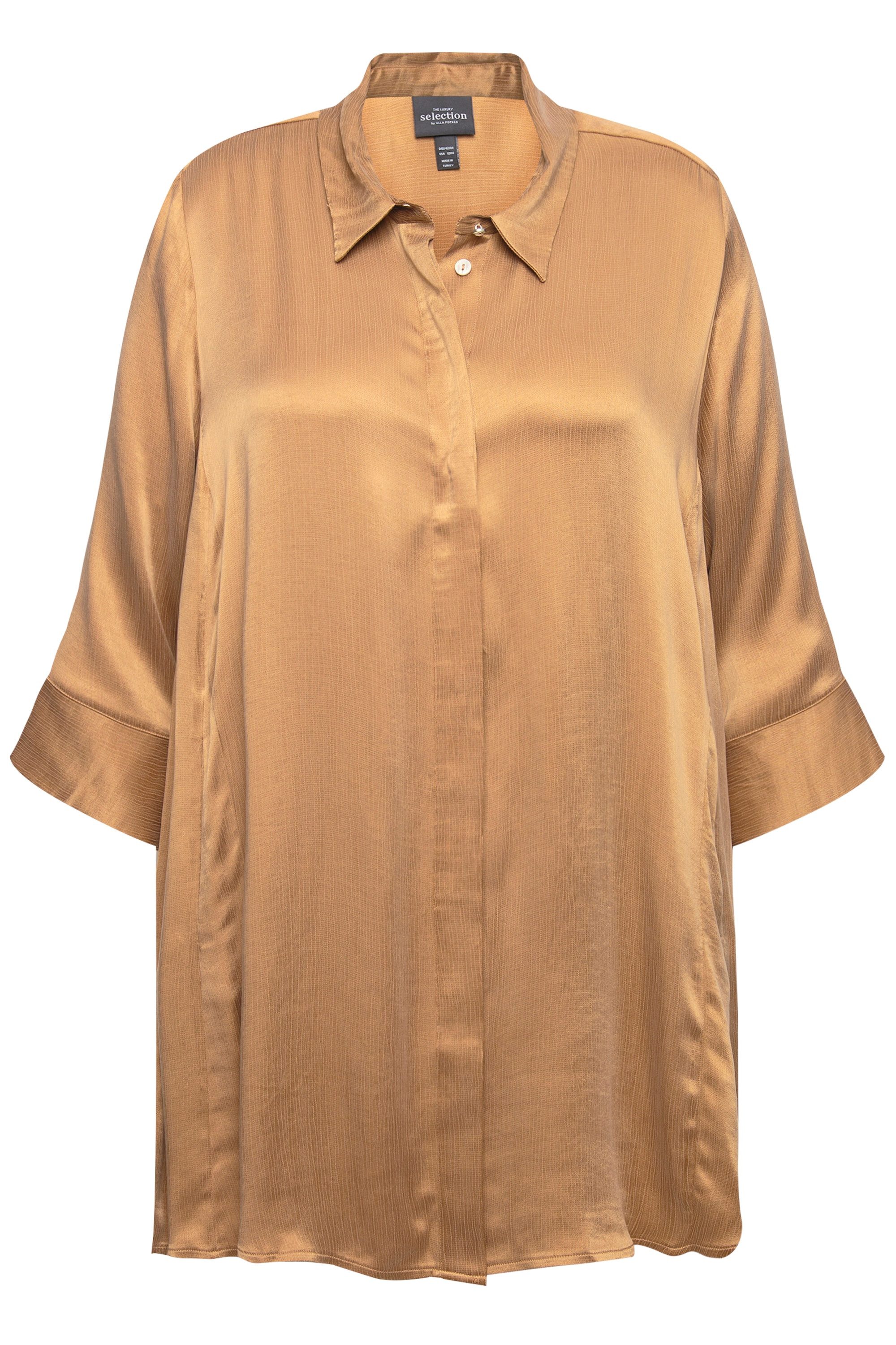 Ulla Popken Hemdbluse Bluse Godetfalten A-Linie günstig online kaufen