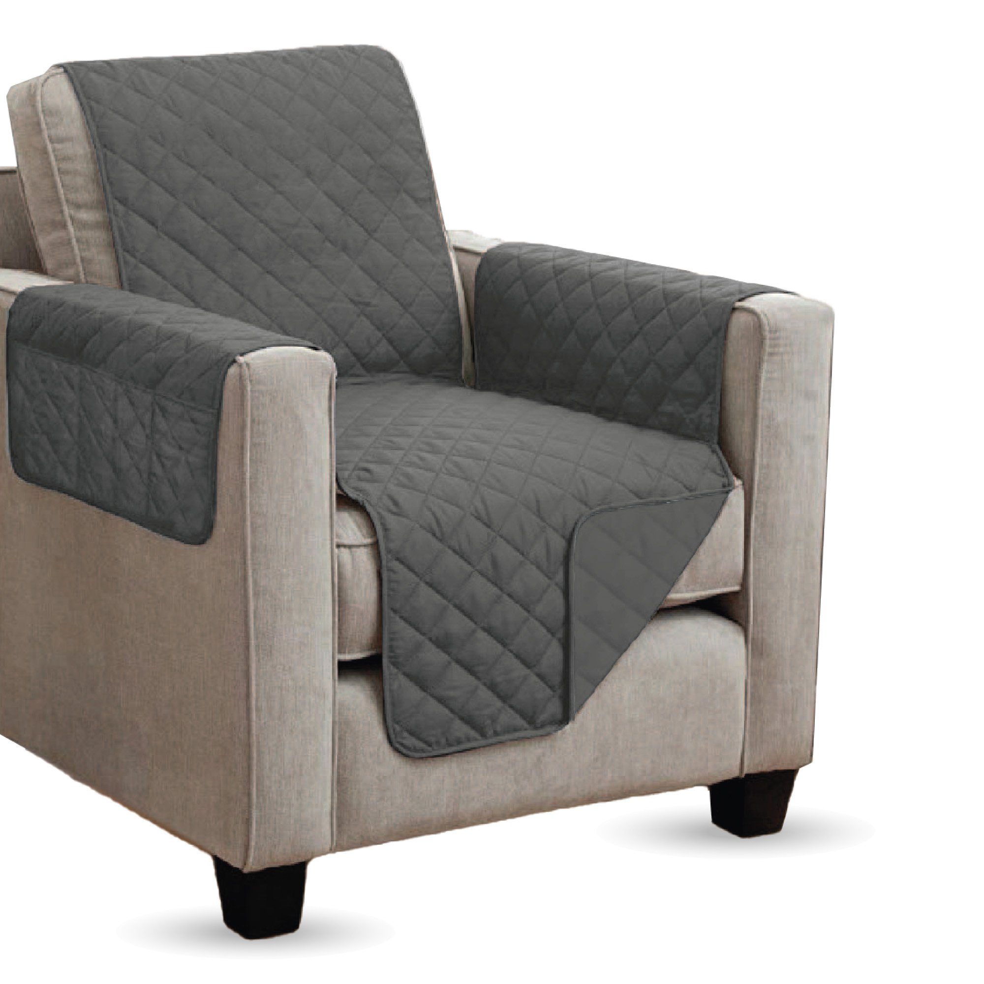 Bestlivings Sesselschoner Sesselschonbezug 190cm x 165cm, Sesselauflage mit Armlehnen und Taschen gesteppt - Sesselüberwurf