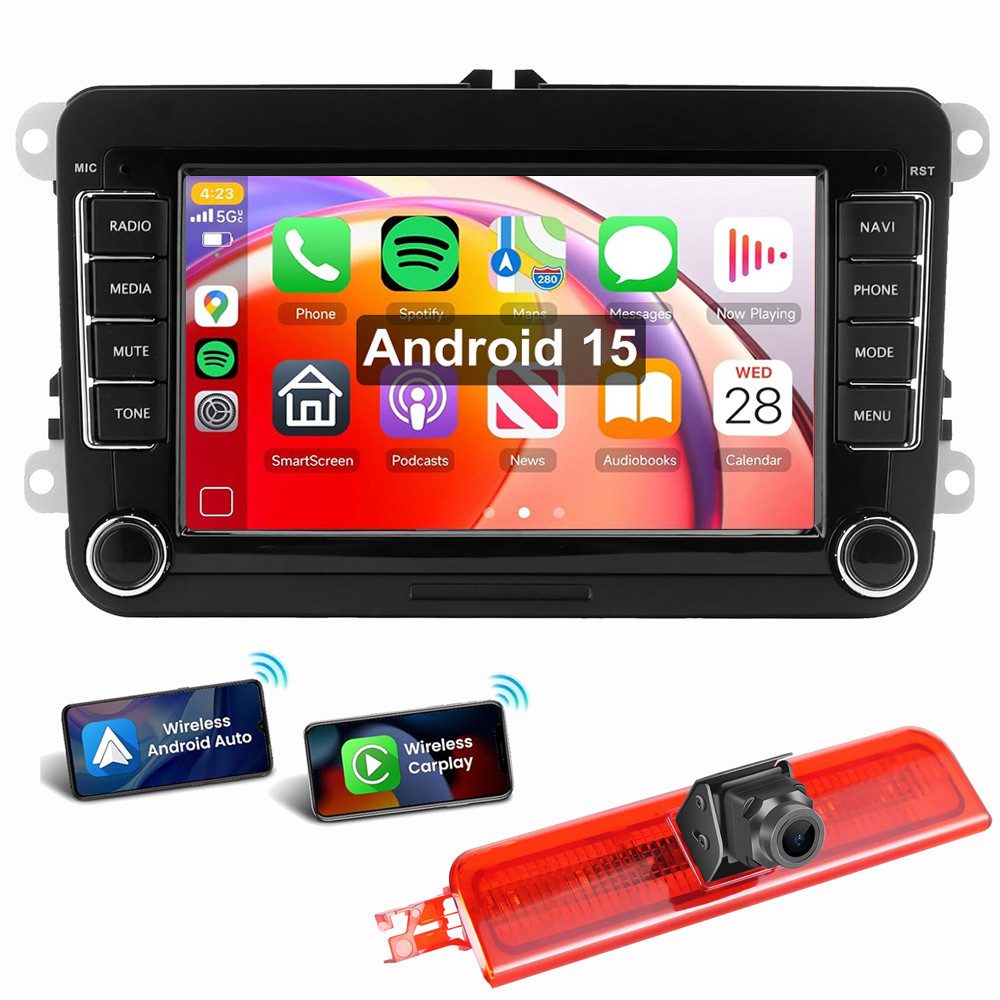 ESSGOO 7"/9" Für VW Caddy Life 2K Facelift Mit Rückfahrkamera Bremsleuchte Autoradio (RDS, Digitalradio (DAB), FM, AM, Apple Carplay Android Auto GPS Navi WIFI BT SWC)