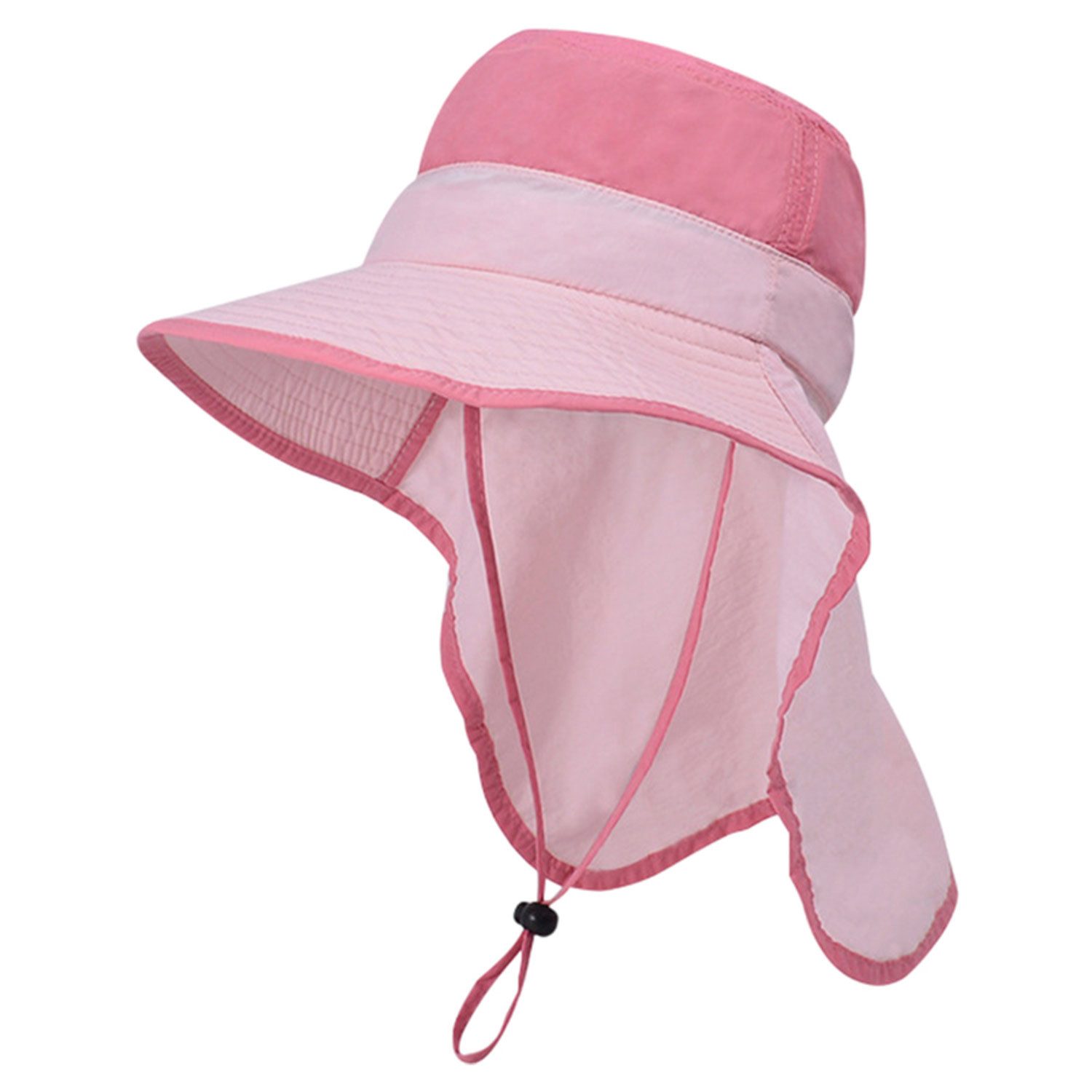 Refttenw Sonnenhut Kinder Strandhut, Mädchen und Jungen Fischerhut mit Nackenschutz Verstellbarer Sommerhut für 4-10 Jahre Kinder