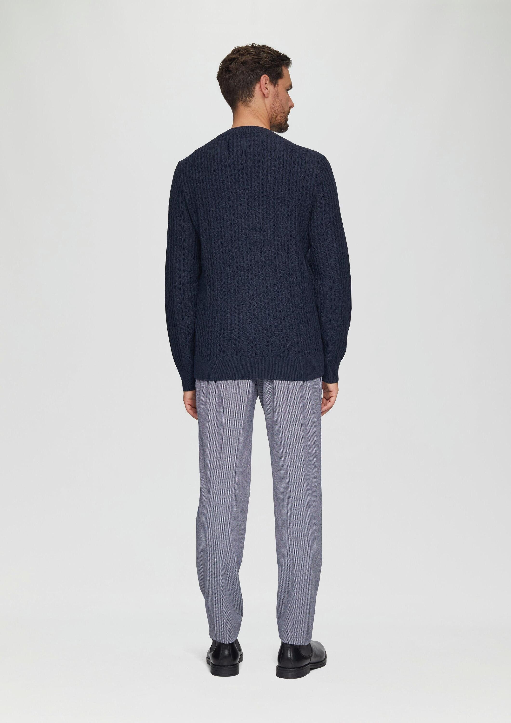 s.Oliver Longpullover Strickpullover Strickpullover aus Wollmix mit Zopfmuster