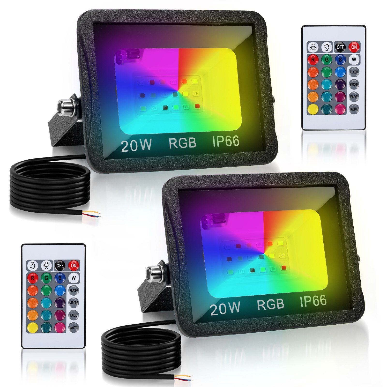 Clanmacy LED Flutlichtstrahler RGB LED Fluter günstig online kaufen
