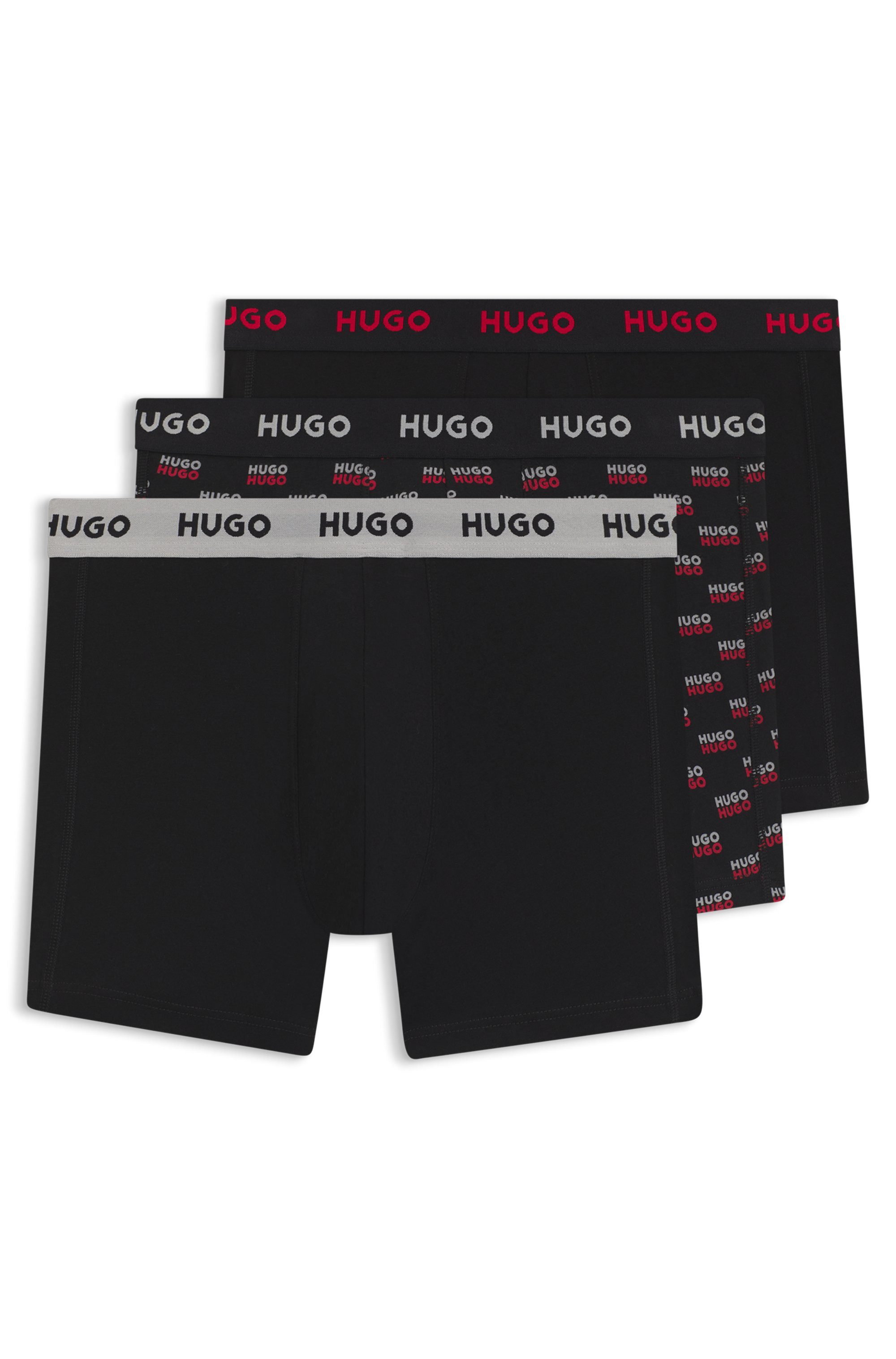 HUGO Boxershorts BOXERBR TRPLT DESIGN Markenlogo am elastischem Bund
