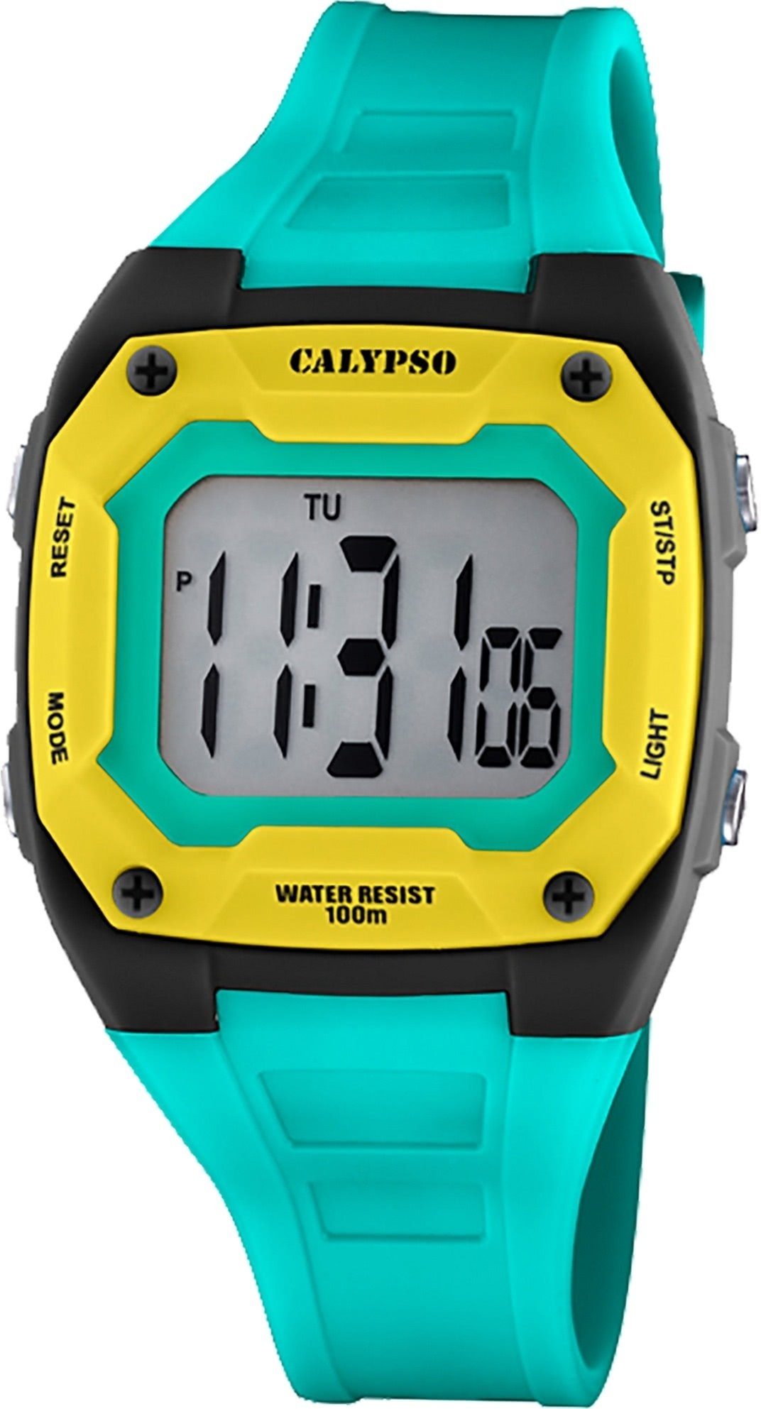 CALYPSO WATCHES Digitaluhr Calypso Kinder Jugend Uhr Digital K5813/6, ( Digitaluhr), Kinder, Jugenduhr eckig, mittel (ca. 39mm), Kunststoffarmband,  Fashion