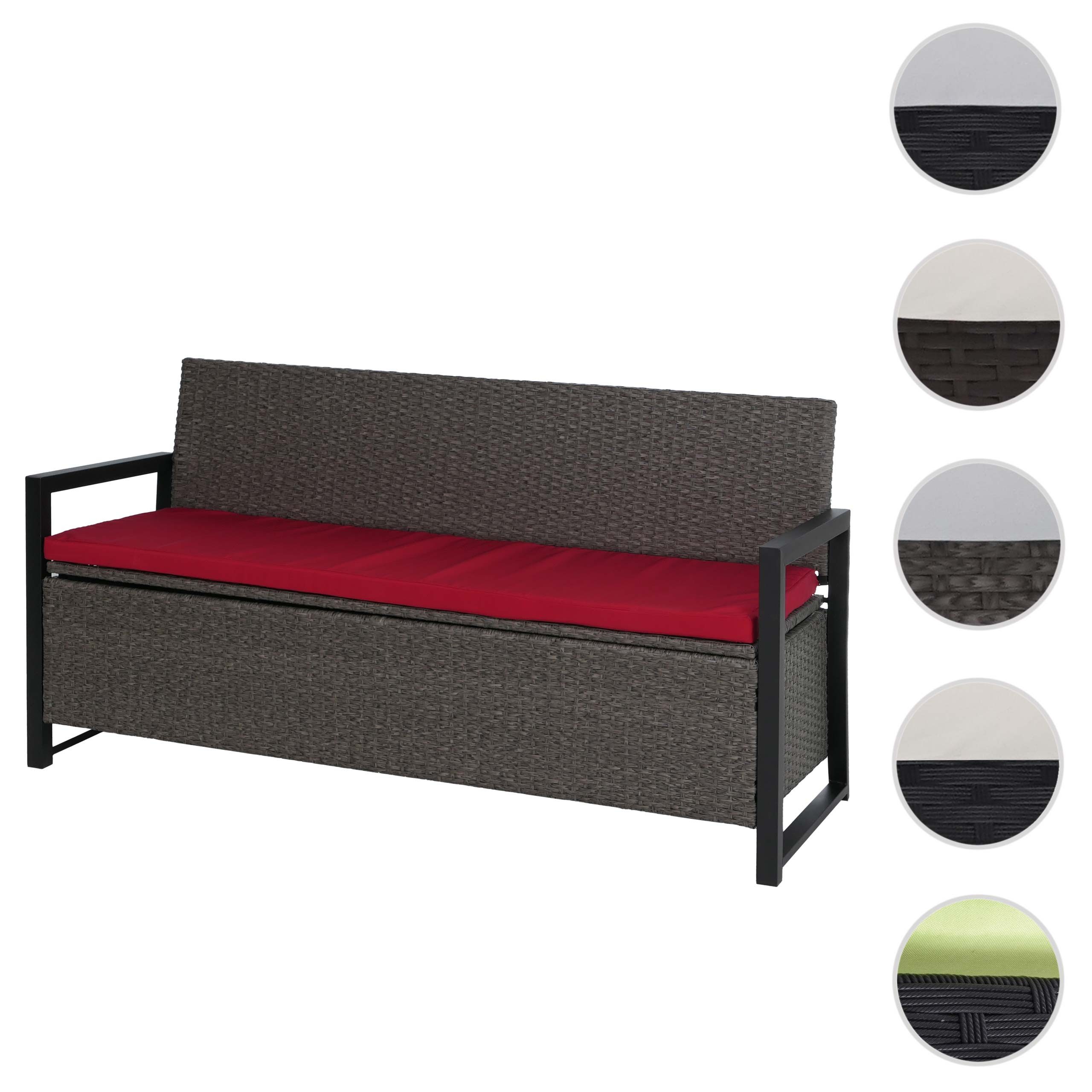 MCW Sitzbank MCW-F39-3, Staufach inkl. wasserabweisendem Bezug, Kissenbezug mit Reißverschluss