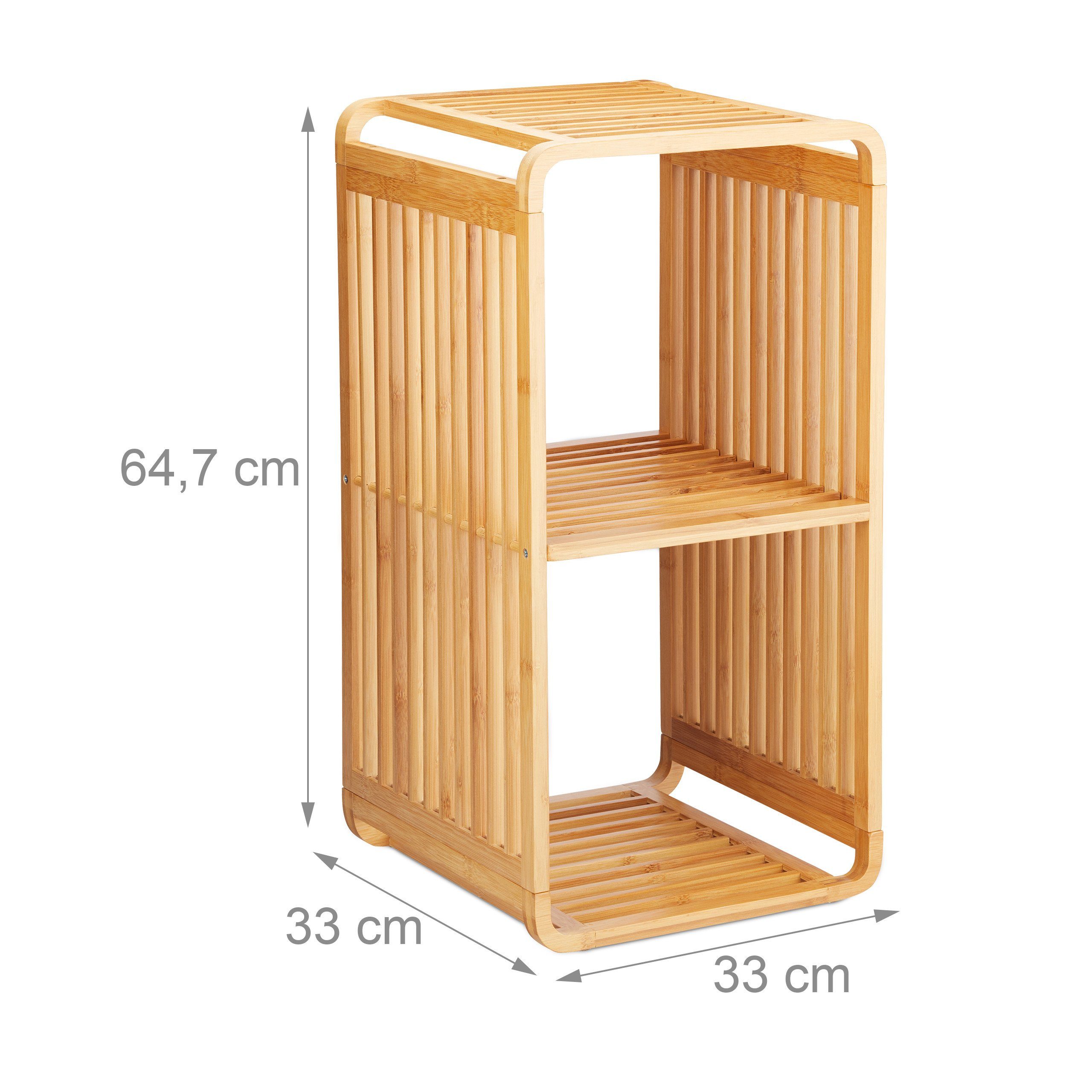 relaxdays Badregal Bambus Regal mit Ablagen, 3-tlg., 3 – Bild 4 von 5