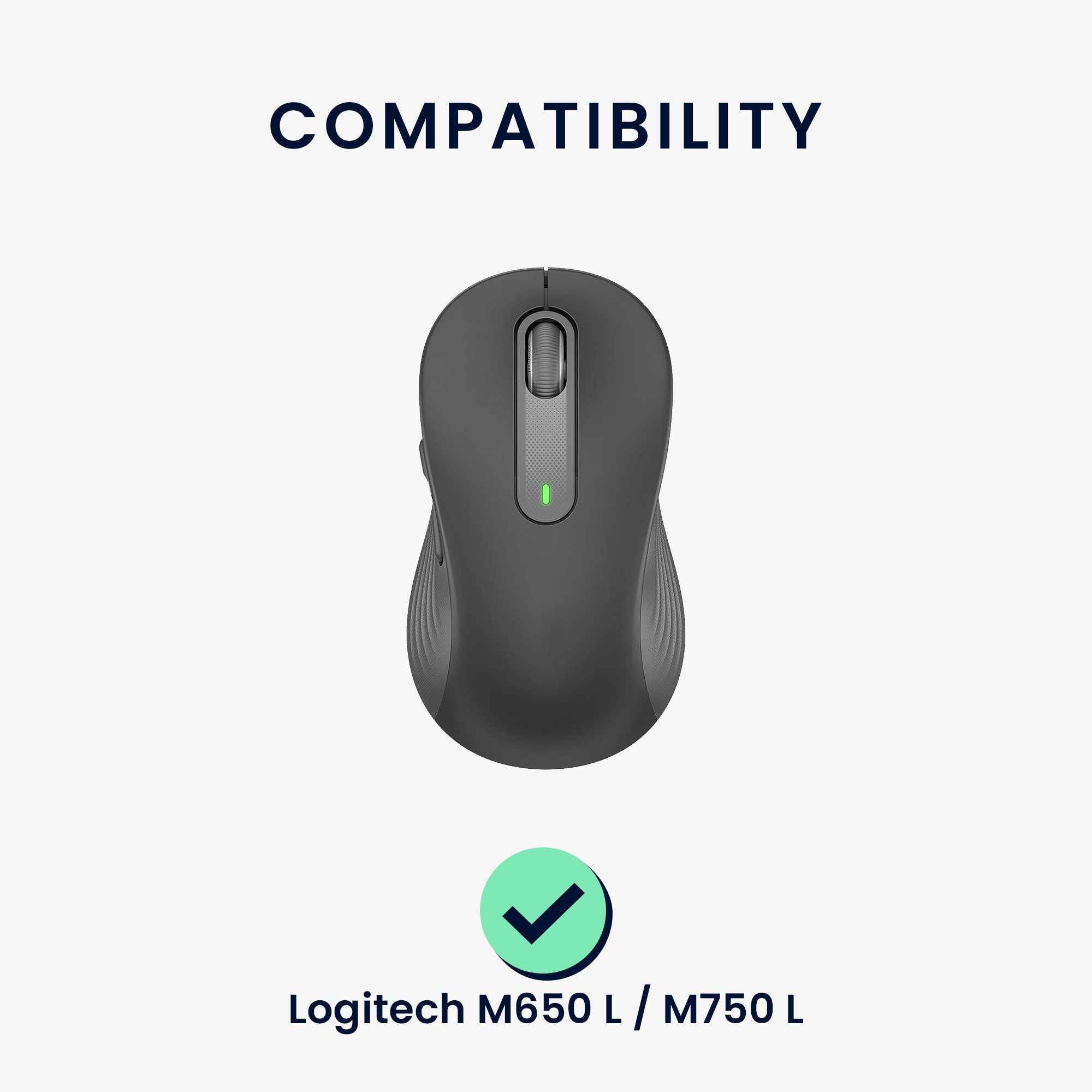 kwmobile Mausfüße Mouse Feet Sticker für Logitech M650 L / M750 L (1-St), Ersatz Glider Mausfüße passgenau - Glides in Schwarz