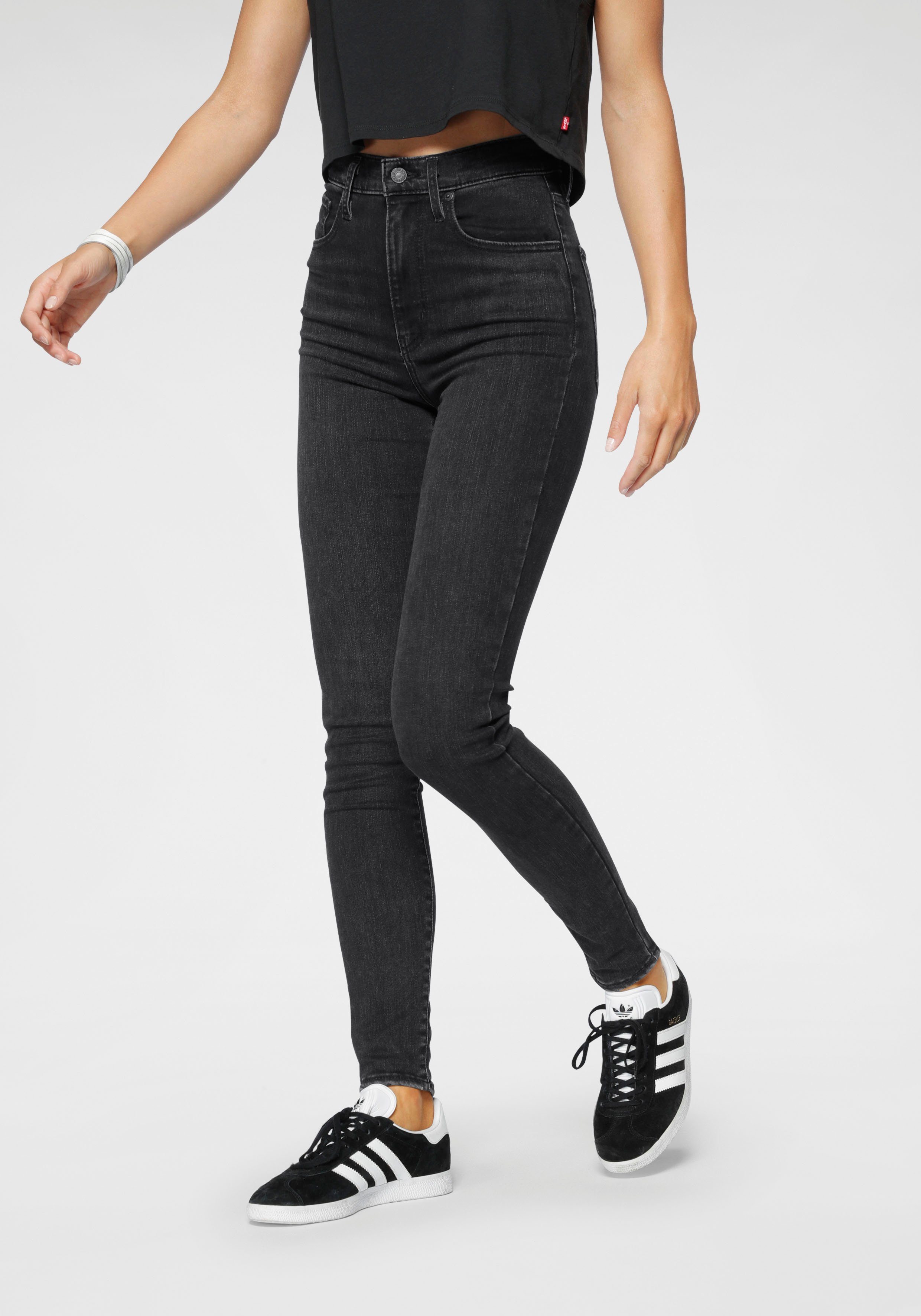 Skinny-fit-Jeans High Super Waist High Levi's® Mile Skinny dark-grey-used