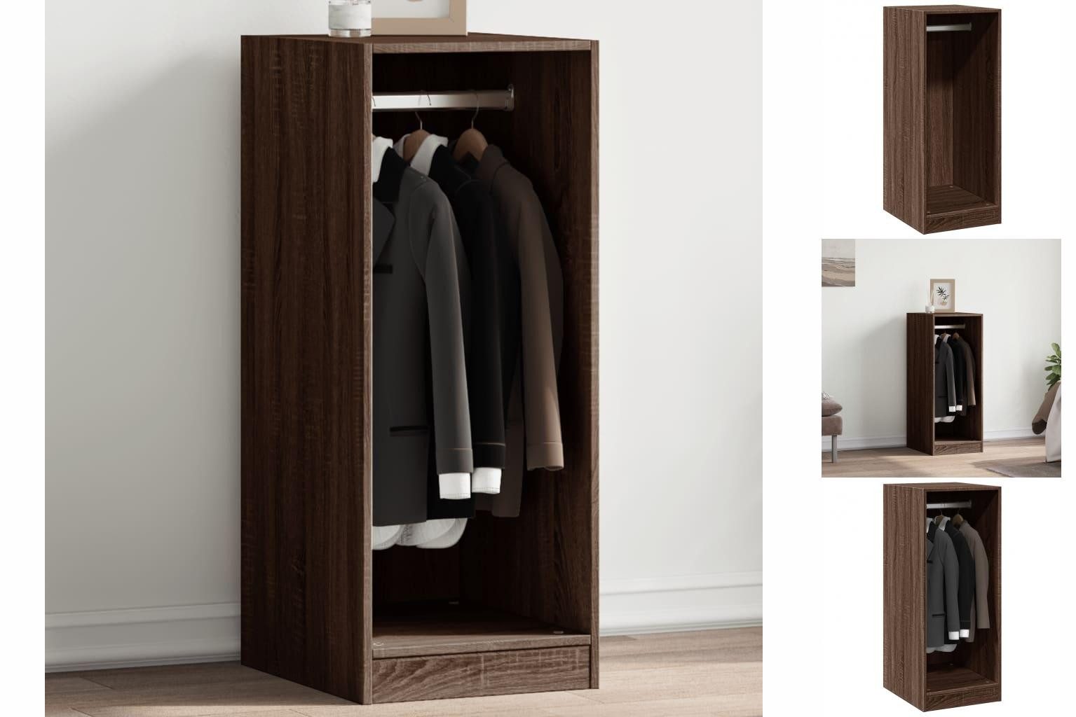 vidaXL Regal Regal mit Kleiderstange Garderobe Grau Sonoma 48x41x102 cm Spanplatte