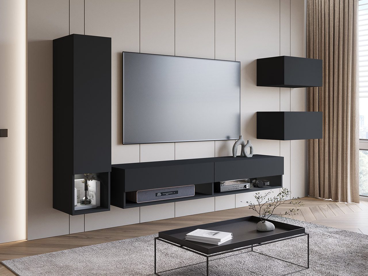 MIRJAN24 Wohnwand Amadeo, (4er-Set, TV-Lowboard, 2x günstig online kaufen