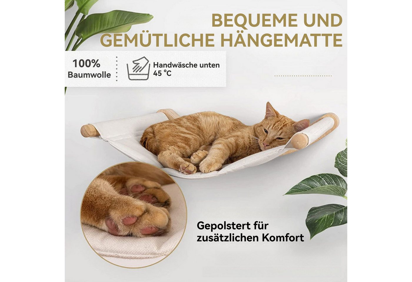 Thumbnail - YINDN Katzen-Kletterwand 3tlg Kletterwand Katzen Set, Katzenhängematte zur Wandmontage, Katzentreppe (2 Katzenkletterpfo...