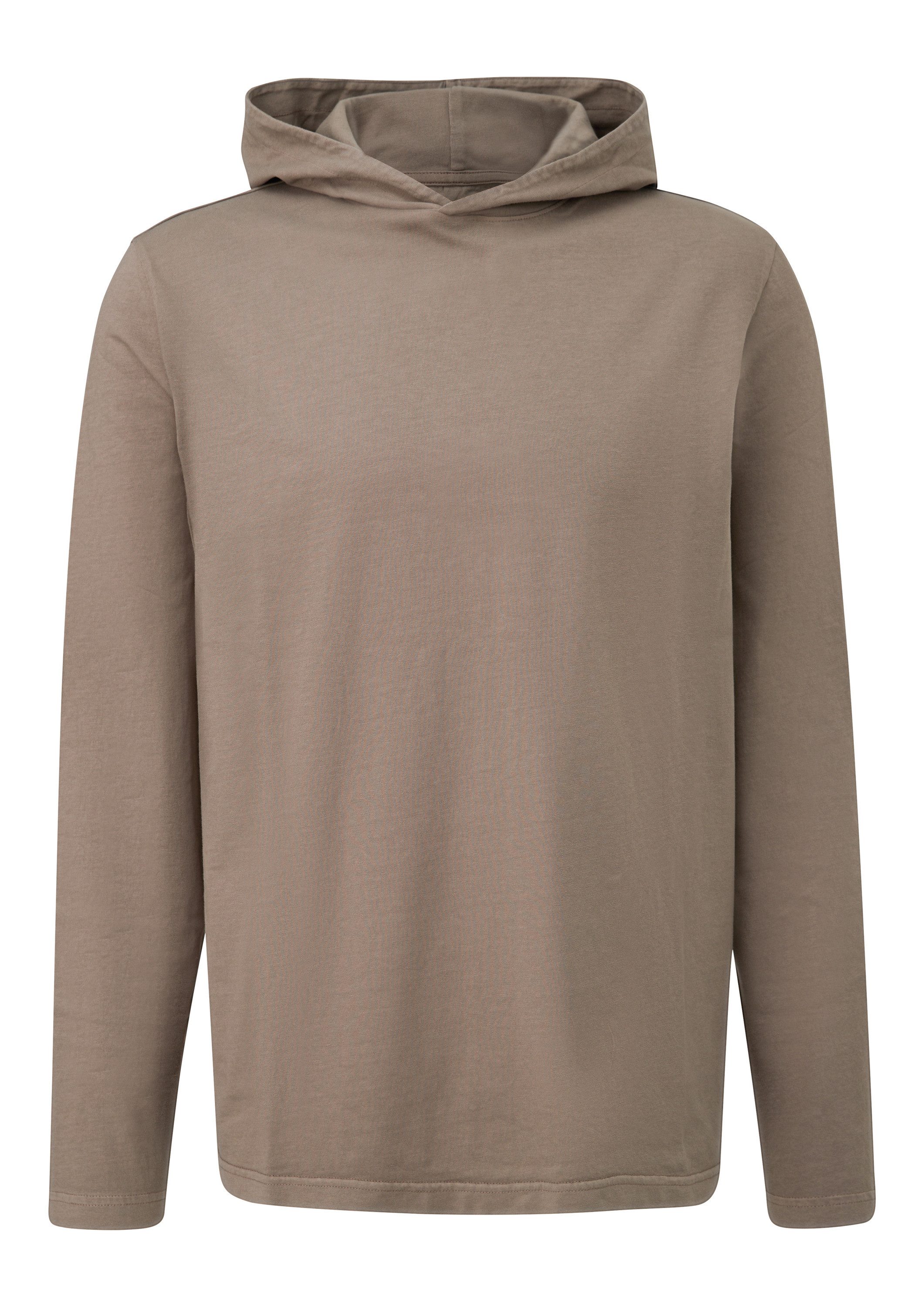 QS Langarmshirt T-Shirt Gewaschenes Kapuzenshirt günstig online kaufen
