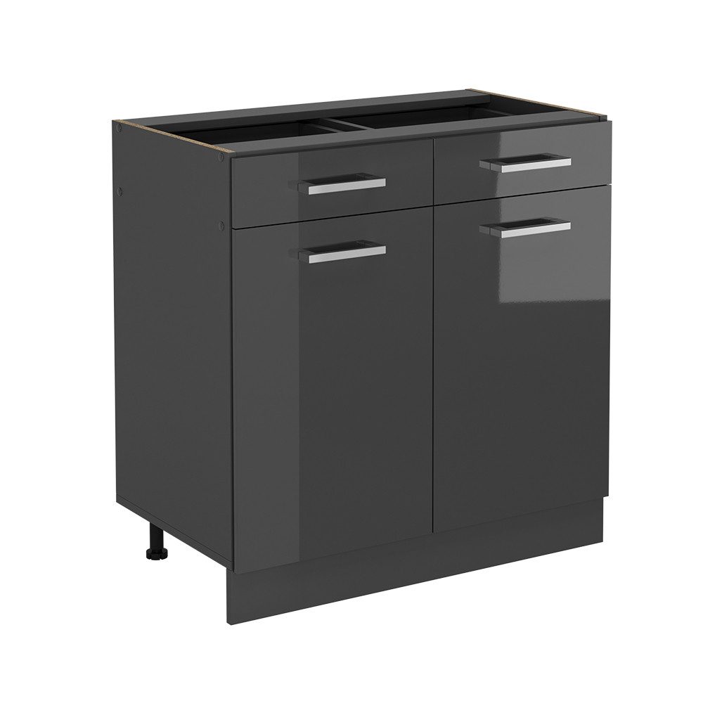 Vicco Unterschrank R-Line, Anthrazit Hochglanz/Anthrazit, 80 cm ohne Arbeitsplatte (1-St)