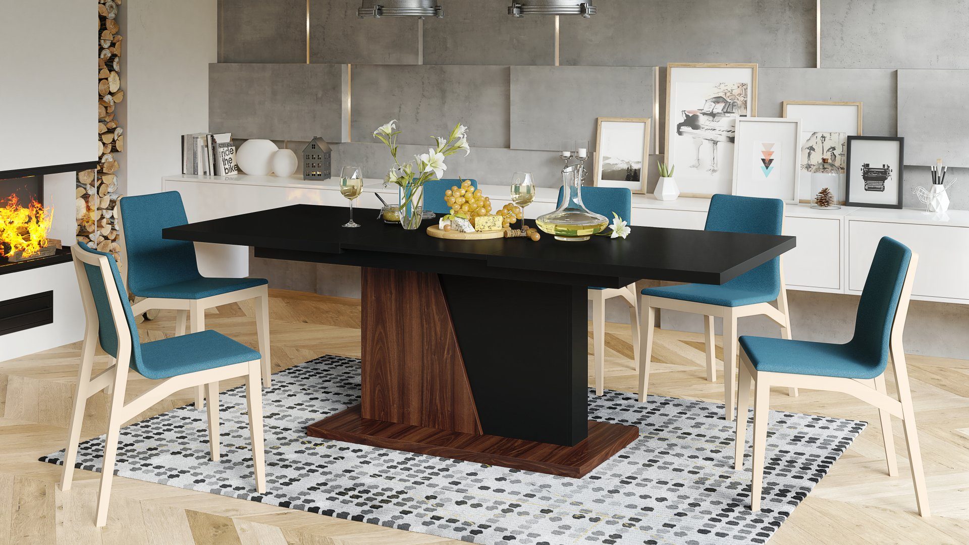 Mazzoni Esstisch Design Noble Noir Tisch günstig online kaufen