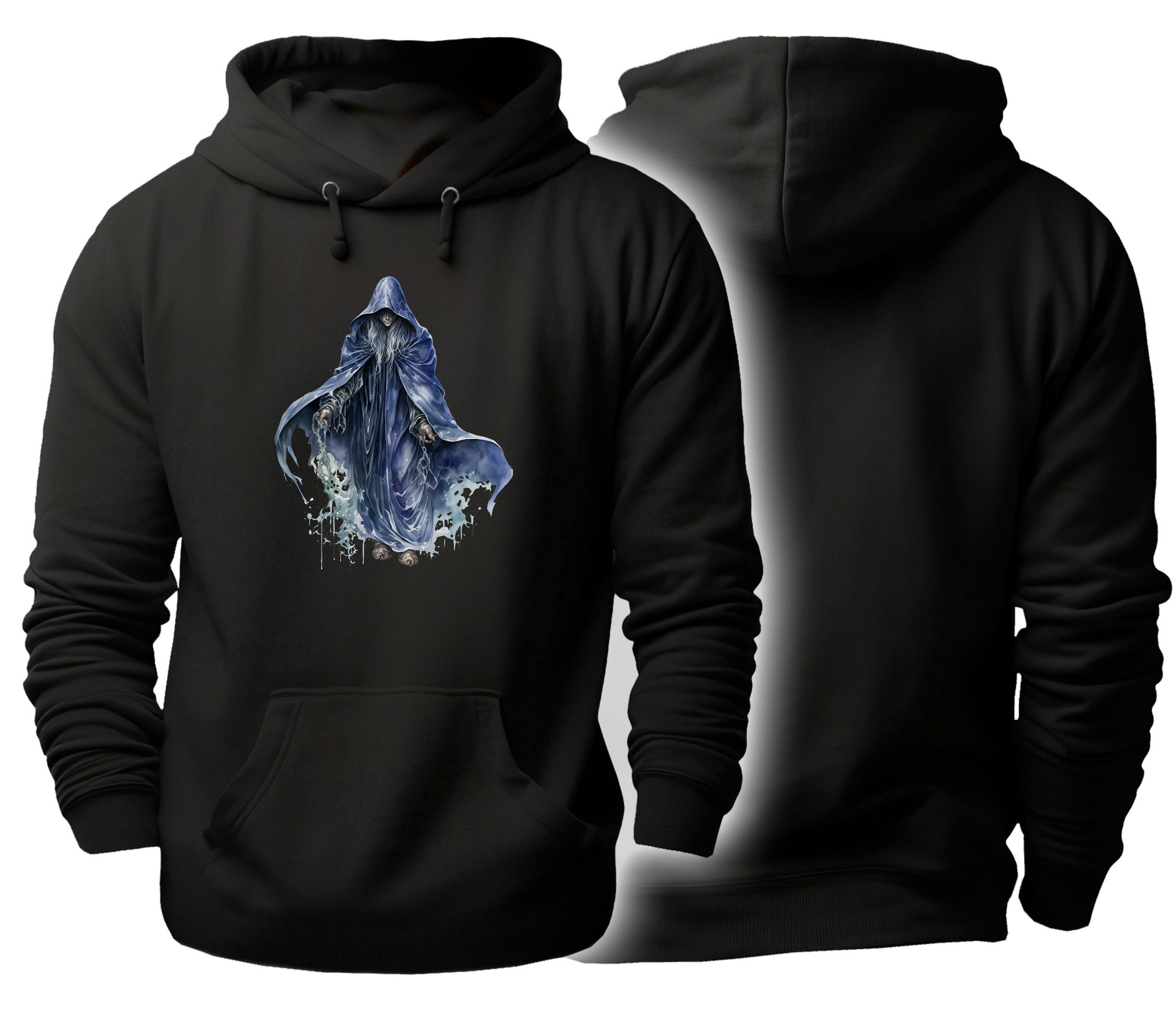 MyDesign24 Hoodie Halloween Kapuzen Pulli - Mystische Zauberin Herren und Damen Kapuzensweater - Halloween Hoodie i435