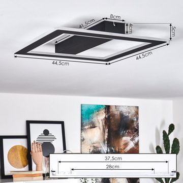 hofstein Deckenleuchte »Montecuccoli« Deckenlampe aus Metall/Kunststoff in Schwarz/Opal, 3000 Kelvin, eckig, 44, 5cmx44, 5cm, 1860 Lumen, 1xLED 30 Watt