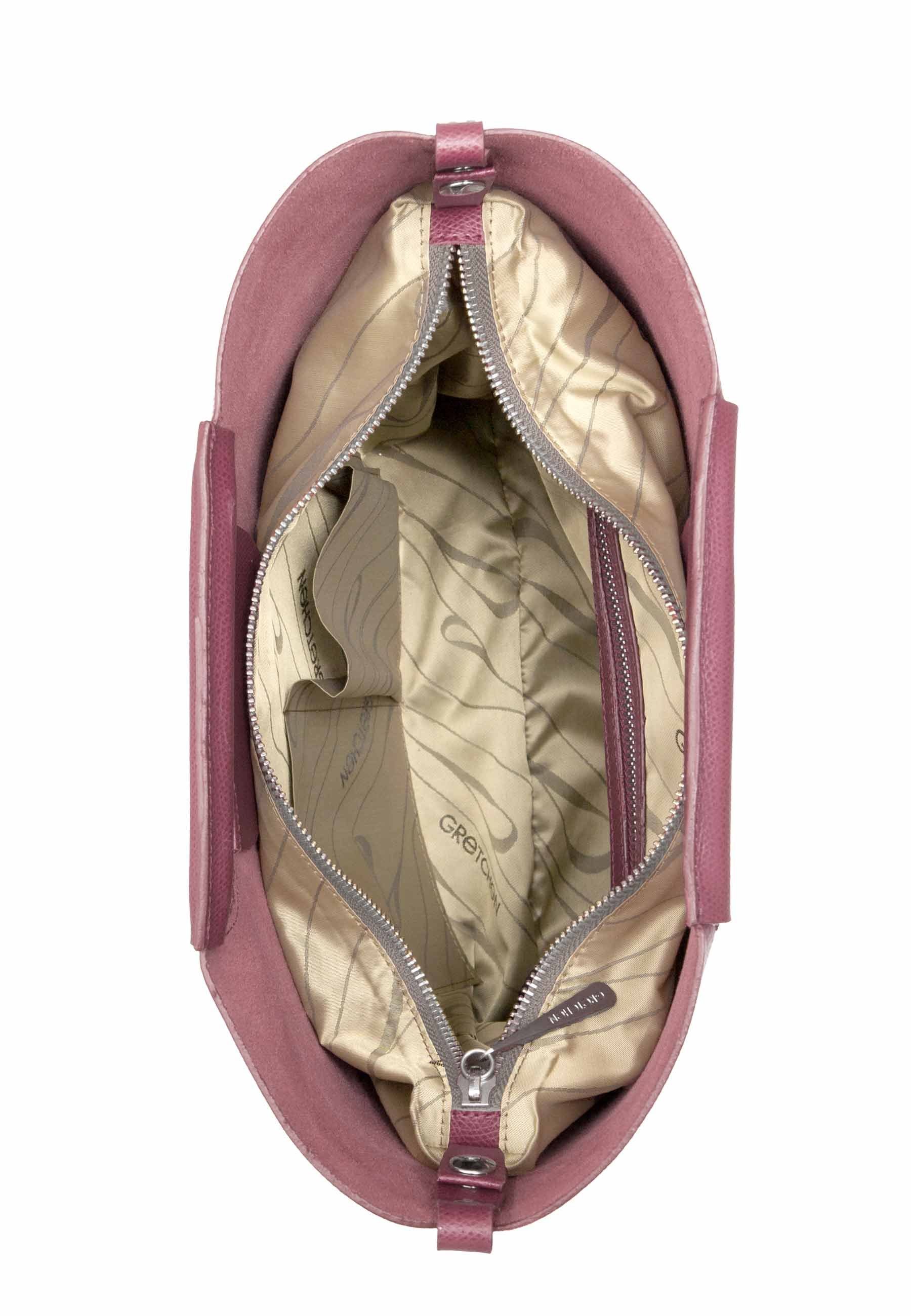 Crocus italienischem Schultertasche aus rosa Shoulderbag, Rindsleder GRETCHEN