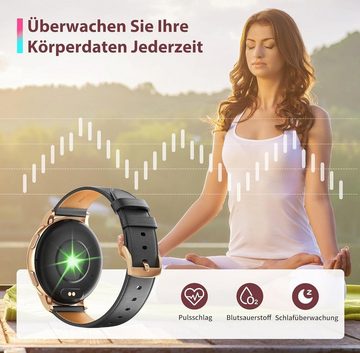 TIFOZEN Damen IP67 Wasserdicht Smartwatch (1,52 Zoll), Mit 110+ Sportmodi, Herzfrequenz/SpO2/Schlaf Monitor