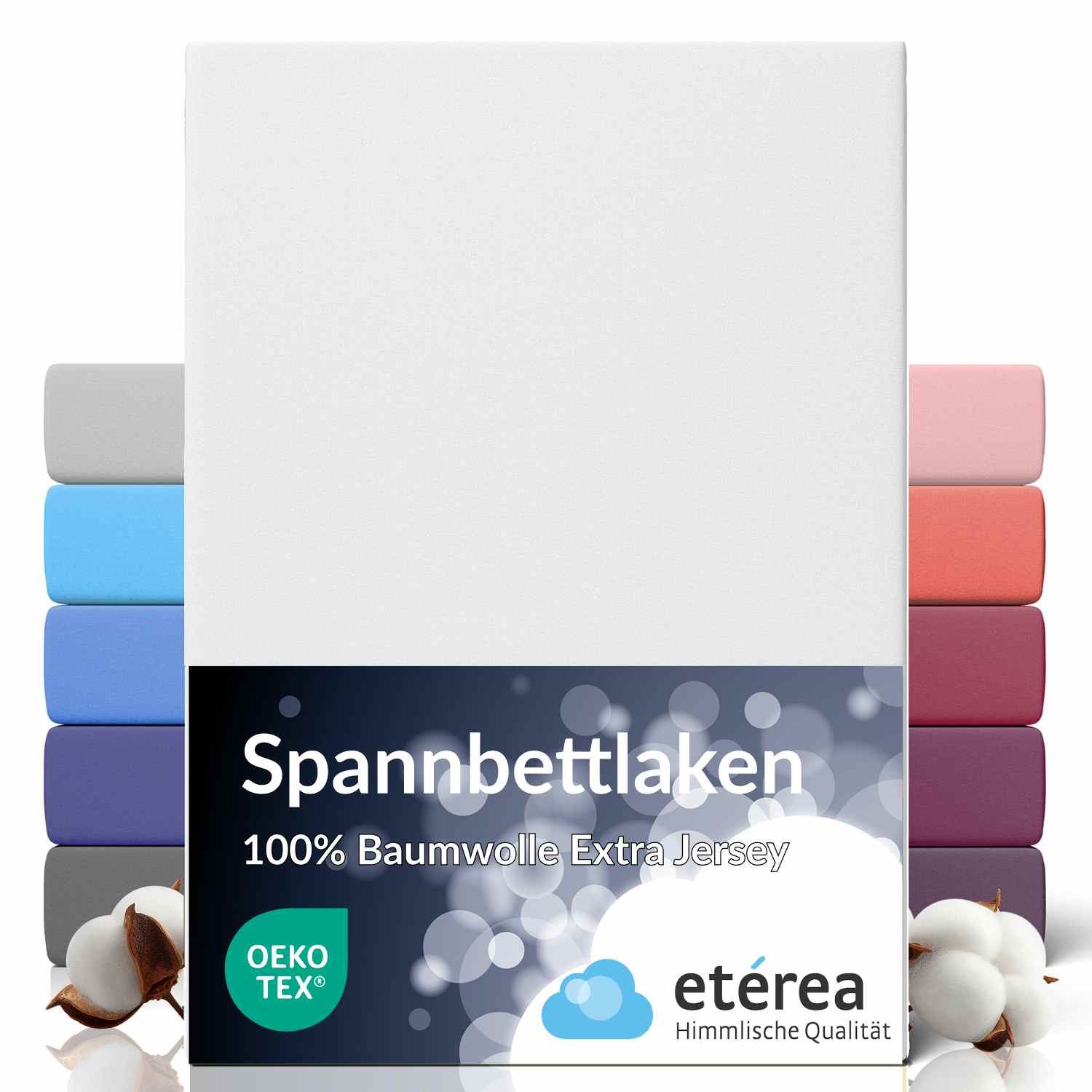 etérea Himmlische Qualität Spannbettlaken etérea Extra Jersey Spannbettlaken 90x200 -, Jersey, Gummizug: rundum, (1 Stück)