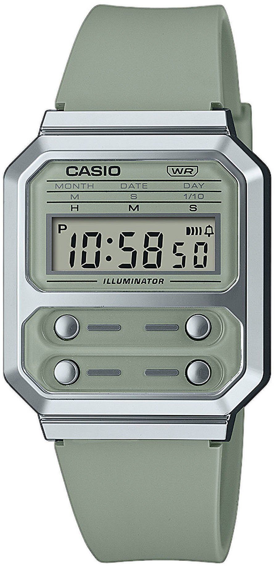 CASIO VINTAGE Chronograph A100WEF-3AEF, Quarzuhr, Armbanduhr, Damen, Herren, digital, retro, Stoppfunktion