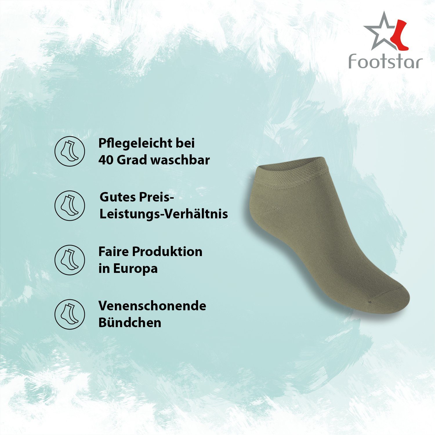 Footstar Füßlinge EVERYDAY! 10 Paar / 20 Paar Damen & Herren Sneaker Socken