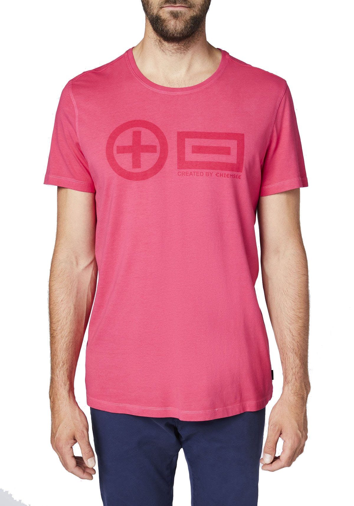 Rundhals, - Baumwolle SABANG, Herren T-Shirt Chiemsee Pink T-Shirt