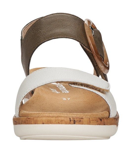 khaki-offwhite Sandale praktischem mit Remonte Klettverschluss