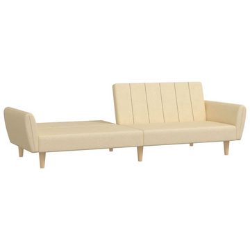 vidaXL Sofa Schlafsofa 2-Sitzer Creme Stoff