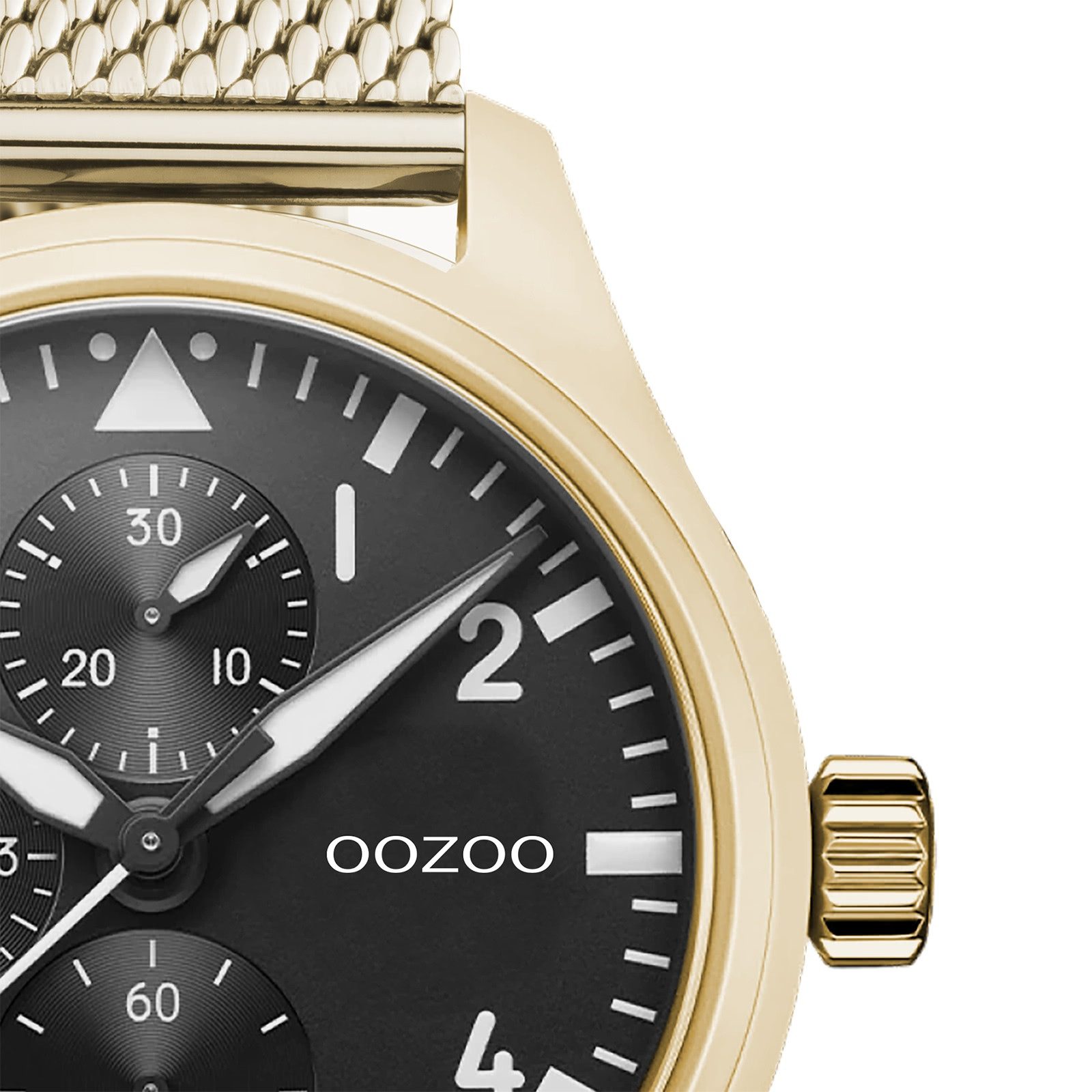 OOZOO Quarzuhr Oozoo Herren Armbanduhr Timepieces, (Analoguhr), Herrenuhr rund, groß (ca. 42mm) Metall, Mesharmband, Casual-Style