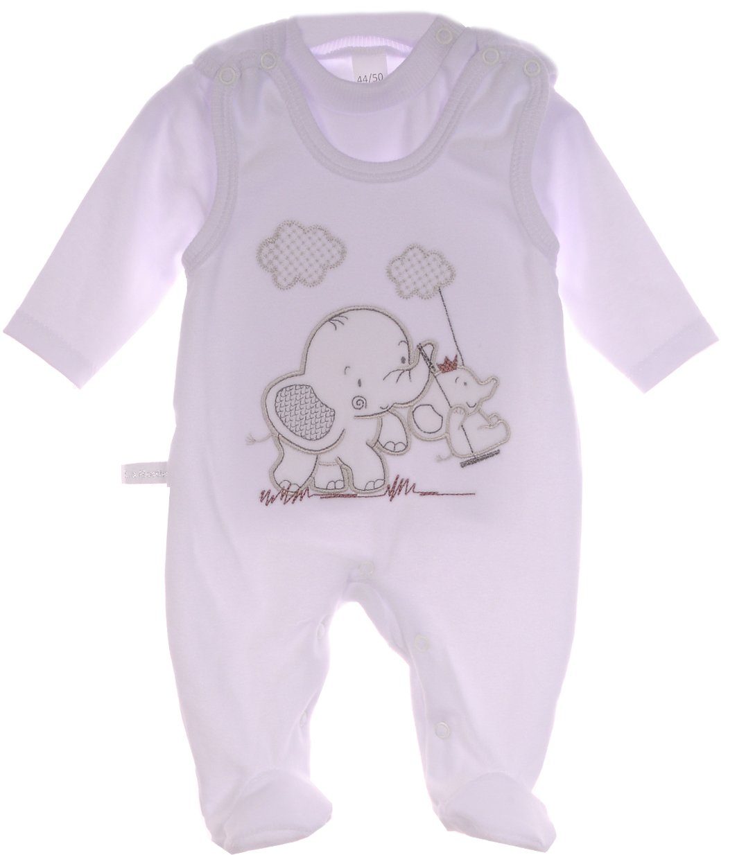 La Bortini Strampler Strampler und Shirt Baby Anzug 50 56 62 68 74 weiß