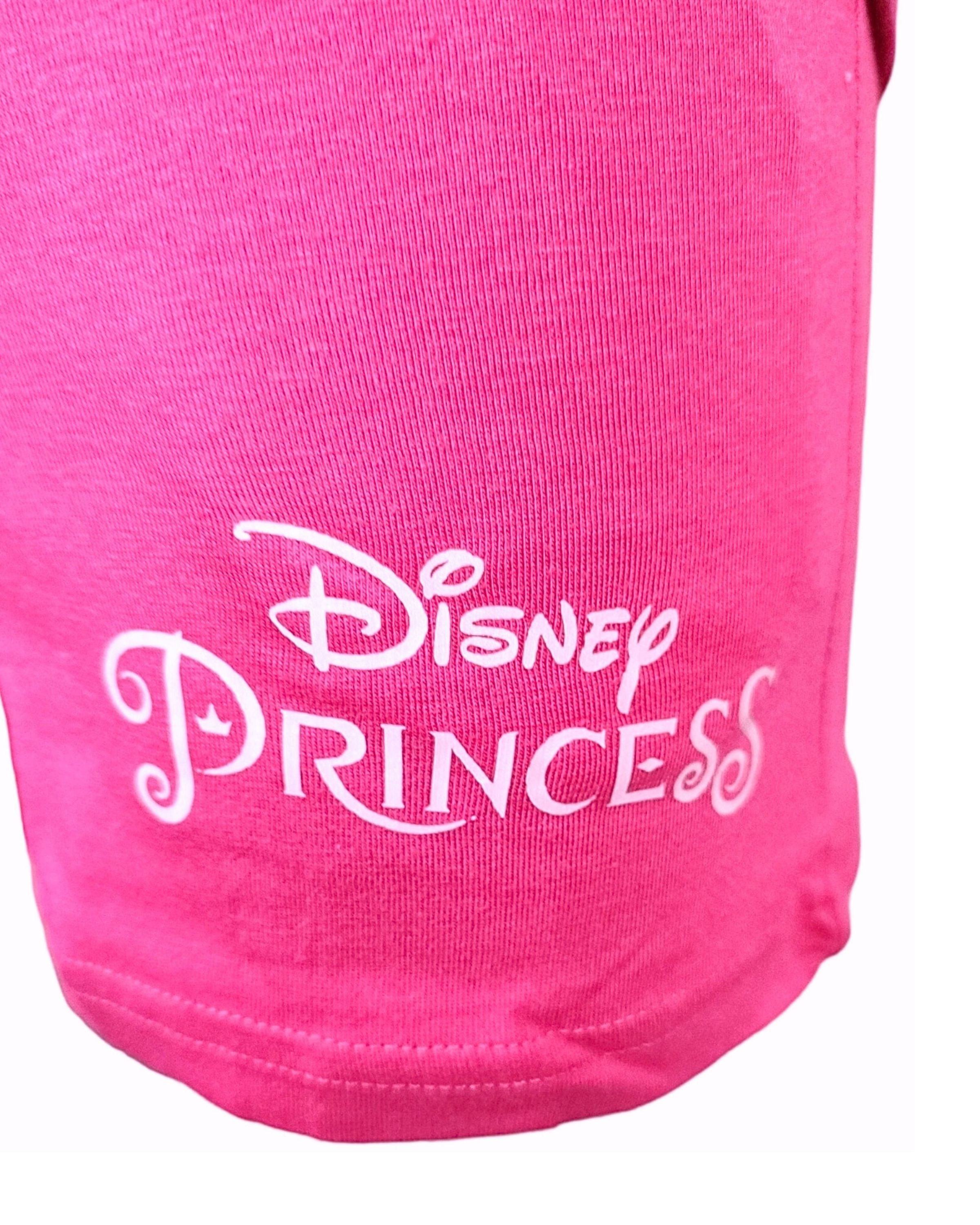 Disney Princess Shorty Cinderella, - Belle Kurze Rapunzel (2 Set tlg) 128 cm & T-Shirt & Mädchen 98 Gr. Hose Pink