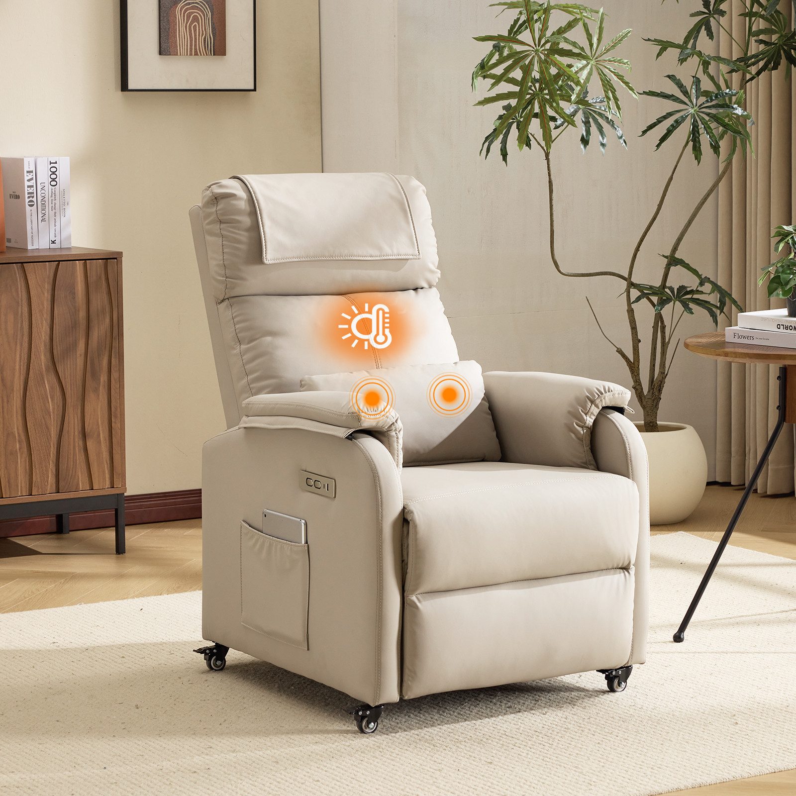 VINGLI Relaxsessel Fernsehsessel, TV-Sessel, 2/6 Punkte Massage & Wärmefunk günstig online kaufen