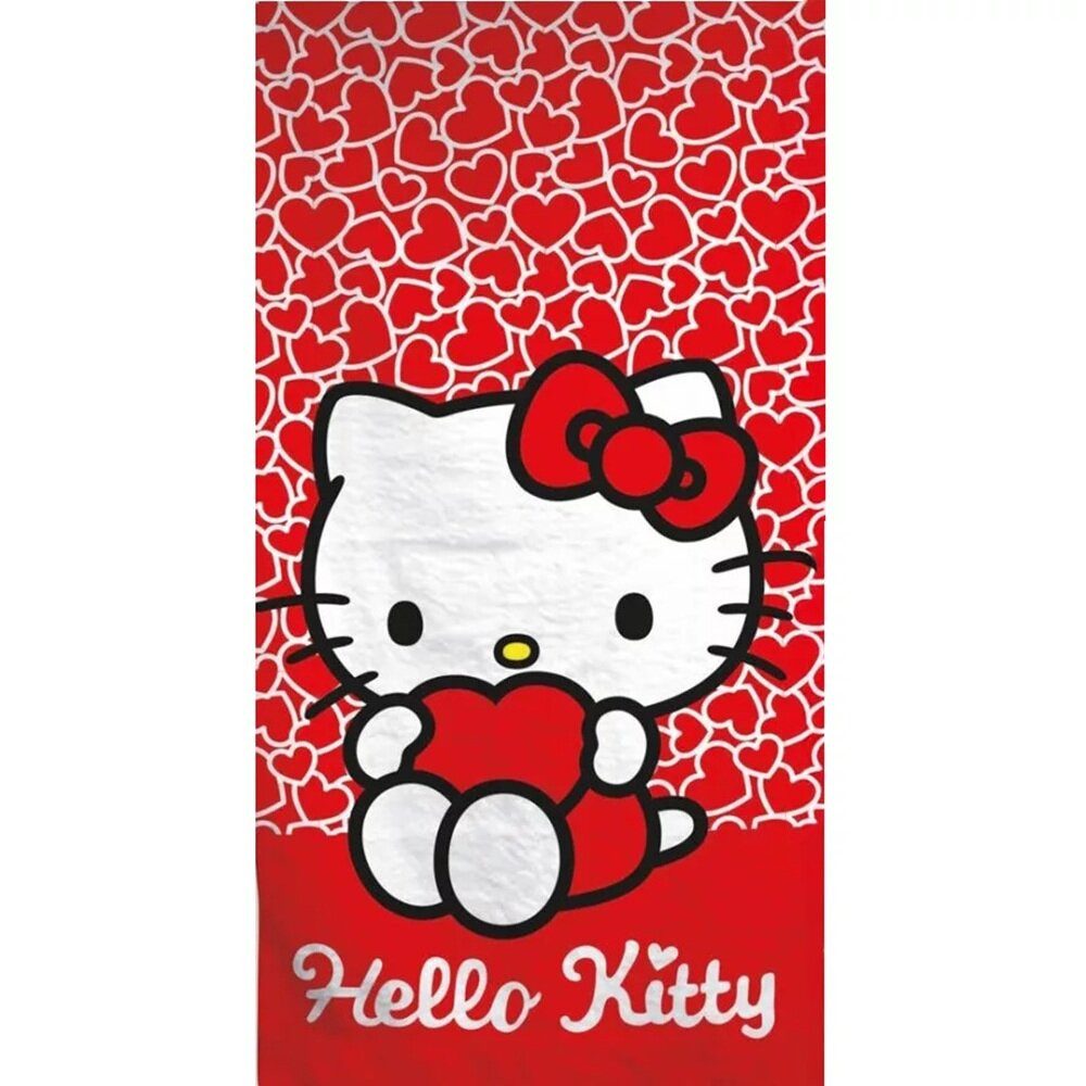 Wisam Badetuch Hello Kitty Hearts Badehandtuch, Strandtuch 70x140cm Schnell günstig online kaufen