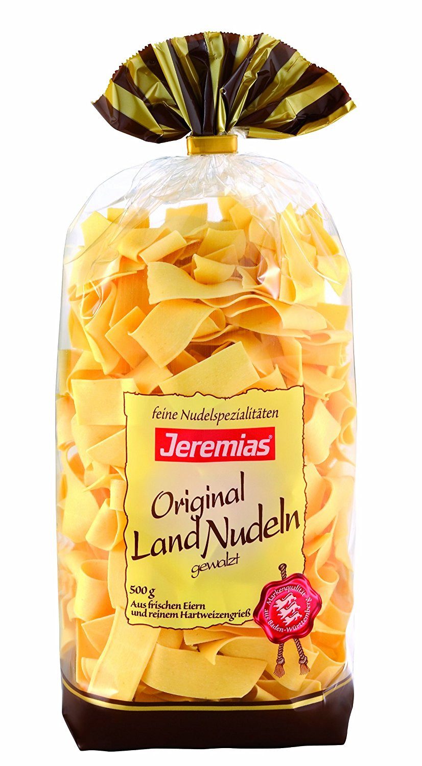 Jeremias Nudeln, Jeremias Bandnudeln 20mm gewalzt Gourmet Frischei Landnudeln 500g