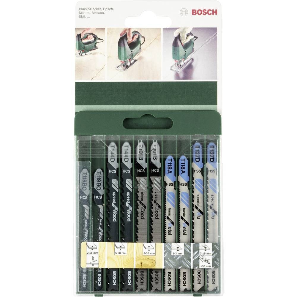 BOSCH Stichsägeblatt 10tlg. Stichsägeblatt-Set T-Schaft T günstig online kaufen