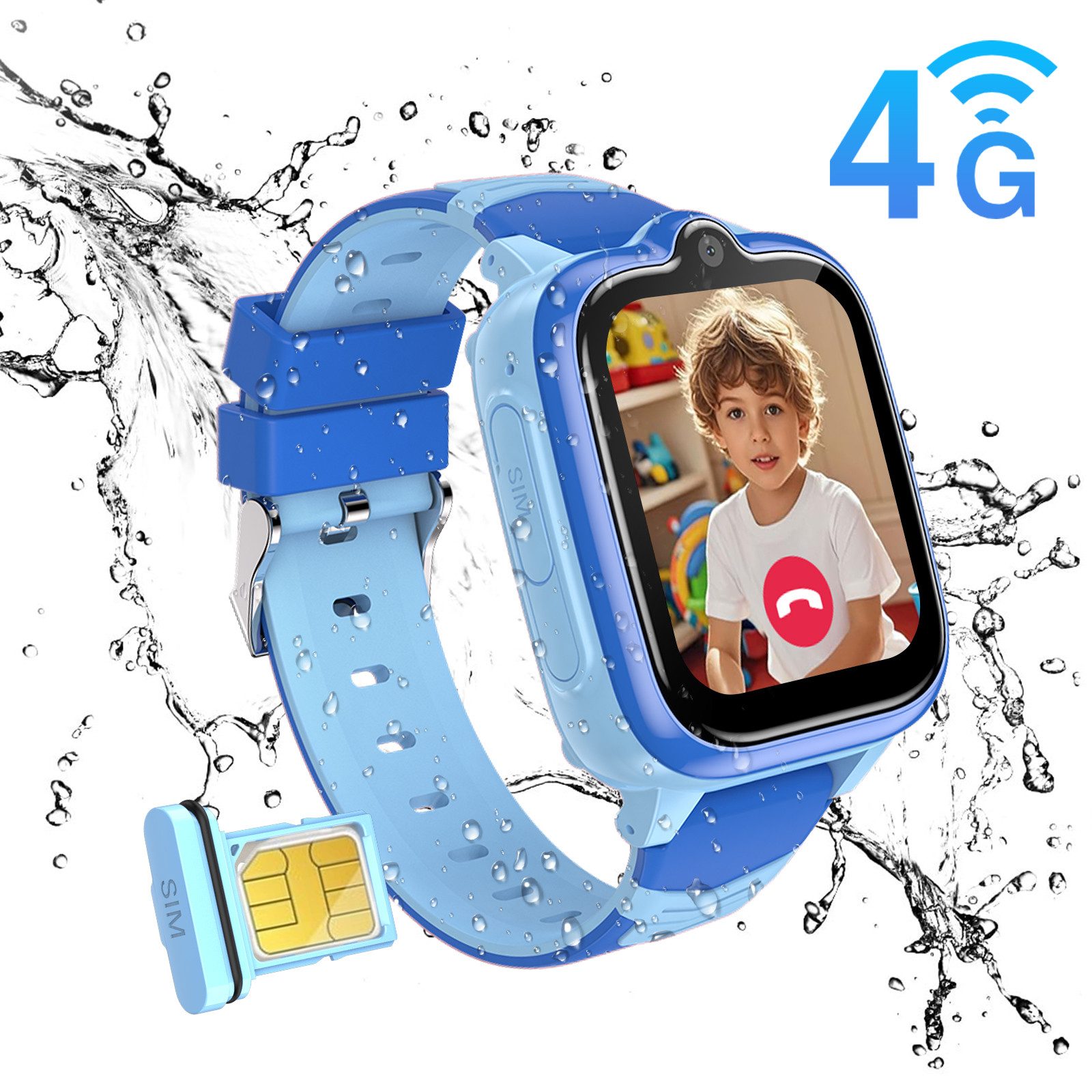 blackview Z10 Kinderuhr mit GPS und 4G, Installierbare APP Smartwatch (1,83 Zoll), 1,83", 8GB, GPS+LES+WiFi, 4G-LTE, IP67, SOS, Bluetooth