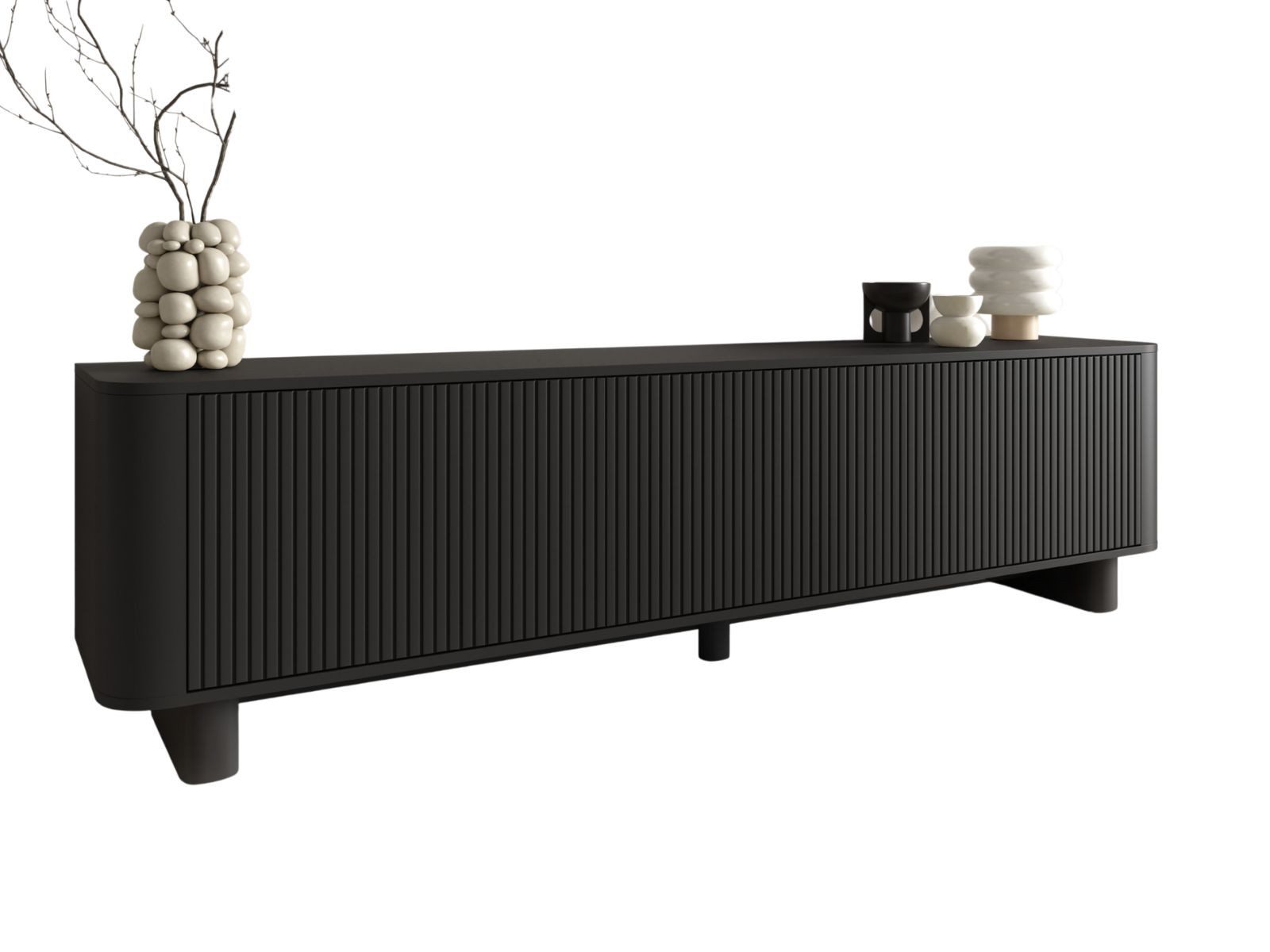 Compleo TV-Schrank modern und Japandi Design, Lowboard 200 cm breit MADE IN EU, TOPSELLER
