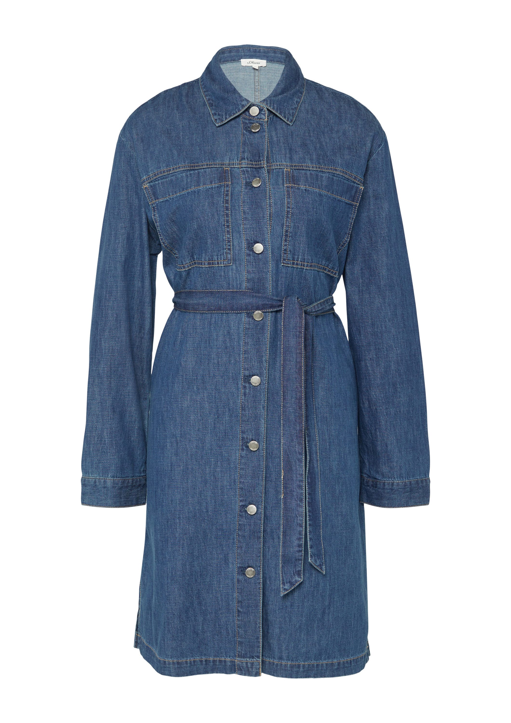 s.Oliver Minikleid Kleid Jeans-Hemdkleid im Relaxed Fit mit Bindegürtel günstig online kaufen