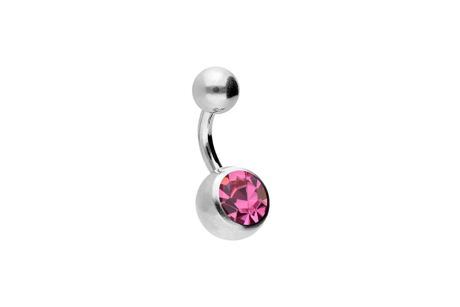 Farbe: Silberfarben + Kristall: Rosa