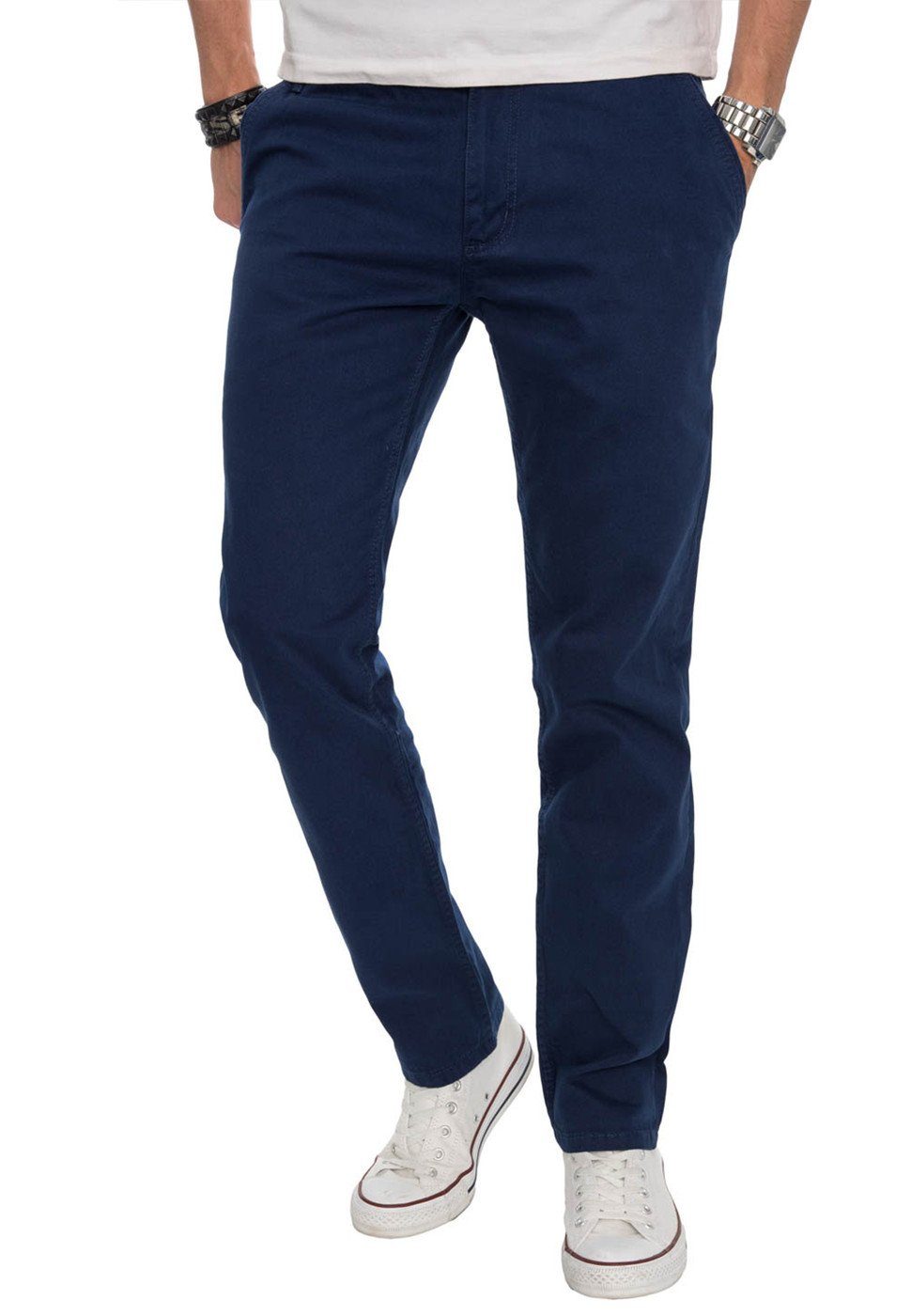 Alessandro Salvarini Chinohose A. Salvarini Herren Designer Chino Stoff Hos günstig online kaufen