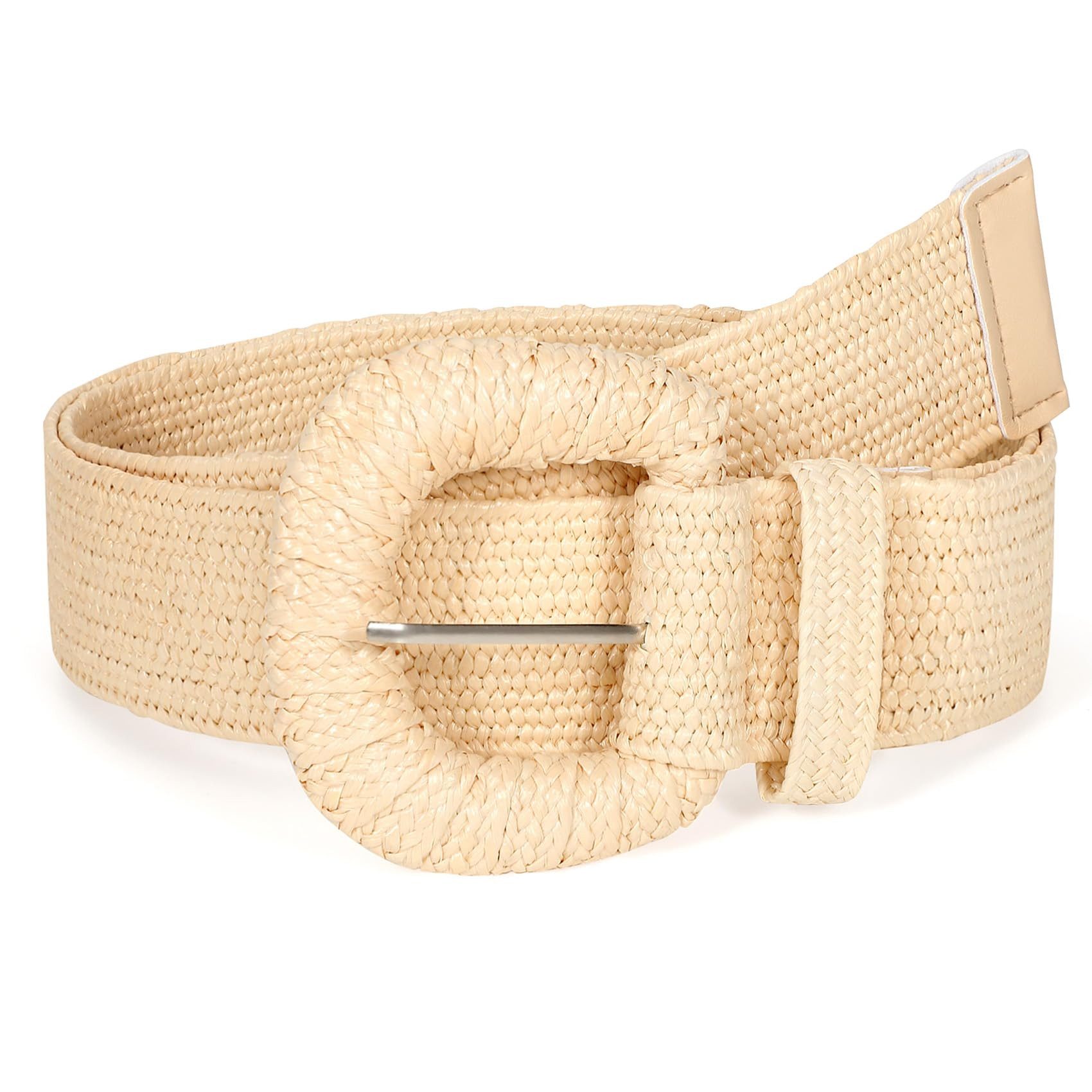 Coonoor Flechtgürtel Elastischer Strohgewebter Gürtel für Damen und Herren Taillengürtel, Atemungsaktiv, modischer Boho-Taille-Gürtel