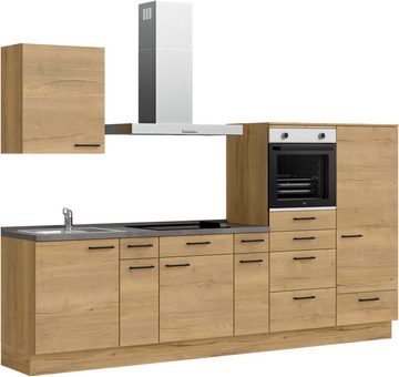 nobilia® Küchenzeile "Structura basic", vormontiert, Ausrichtung wählbar, Breite 300 cm, mit E-Geräten