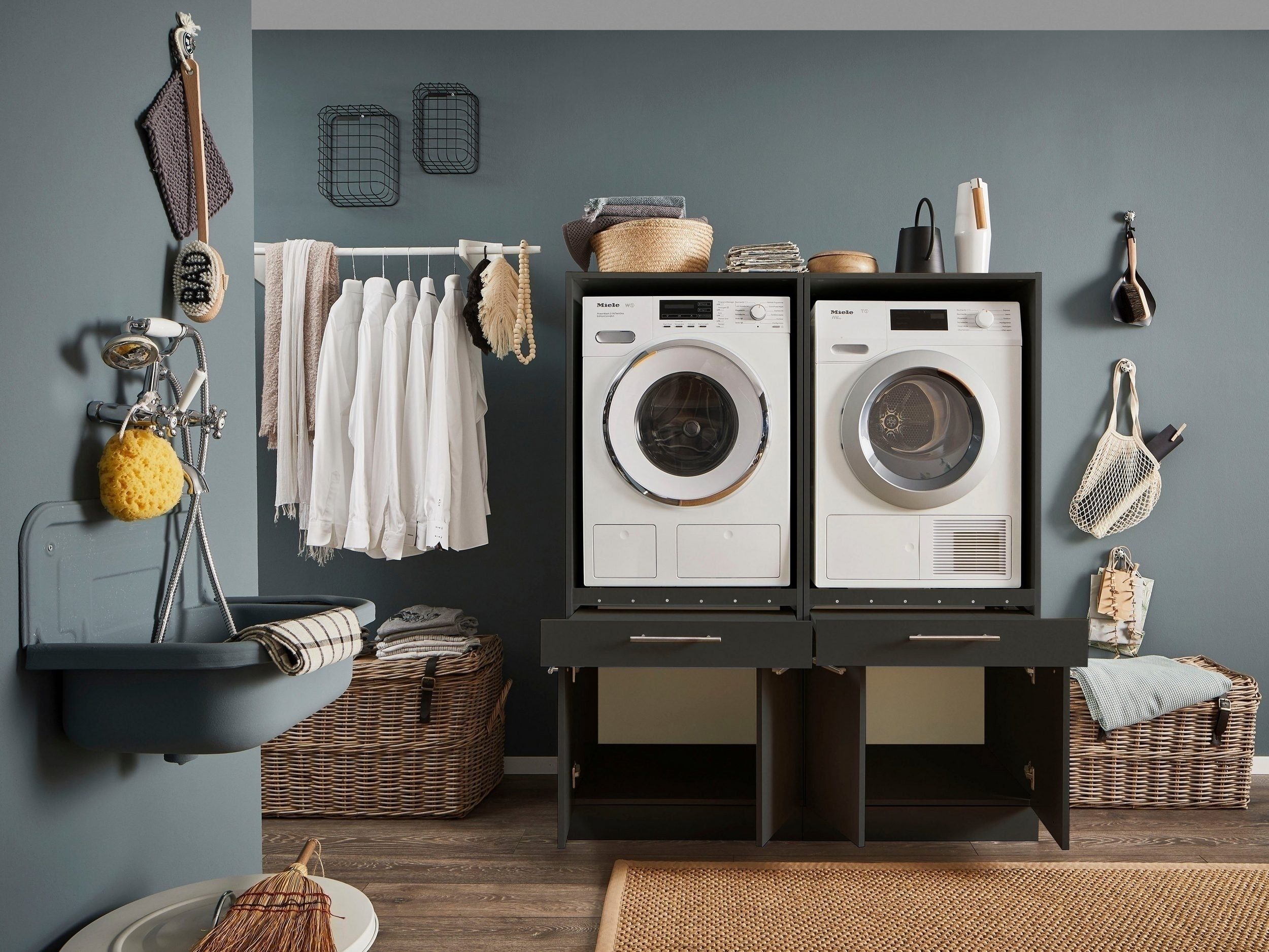 freiraum Waschmaschinenumbauschrank LAUNDREEZY in anthrazit - günstig online kaufen