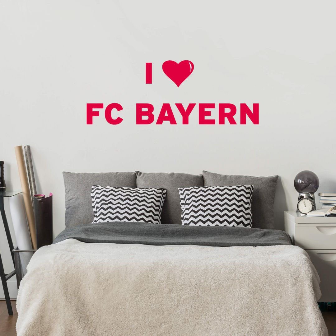 Wall-Art Wandtattoo I LOVE FC BAYERN (1 St), selbstklebend, entfernbar