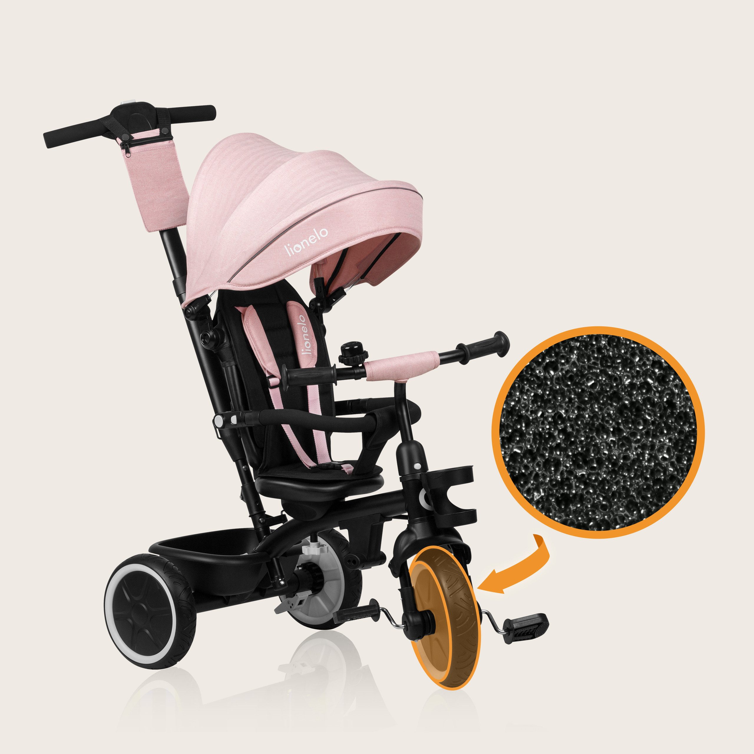 lionelo Dreirad-Kinderwagen BERRY, undurchdringliche Räder/ideal zum Erlernen des Fahrens/ab 9 Monaten