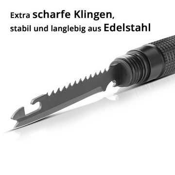 STAHLWERK Multitool Multitool / Multifunktionswerkzeug / Outdoor, (3 St), Survival Kit mit Axt, Multifunktions-Messer, Säge, Notfallhammer