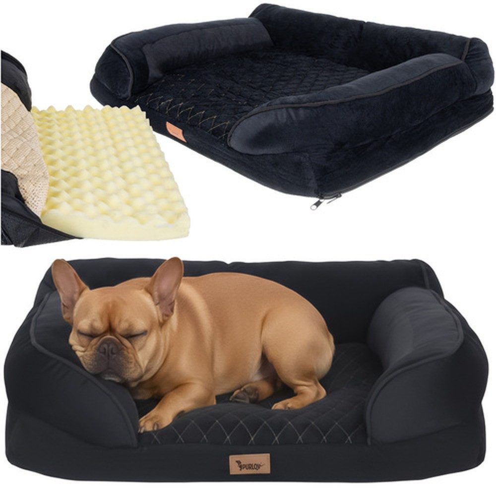 Purlov Hundebett Orthopädisches Bett Schlafbett, Schützt vor kaltem Boden, erhöht den Liegekomfort