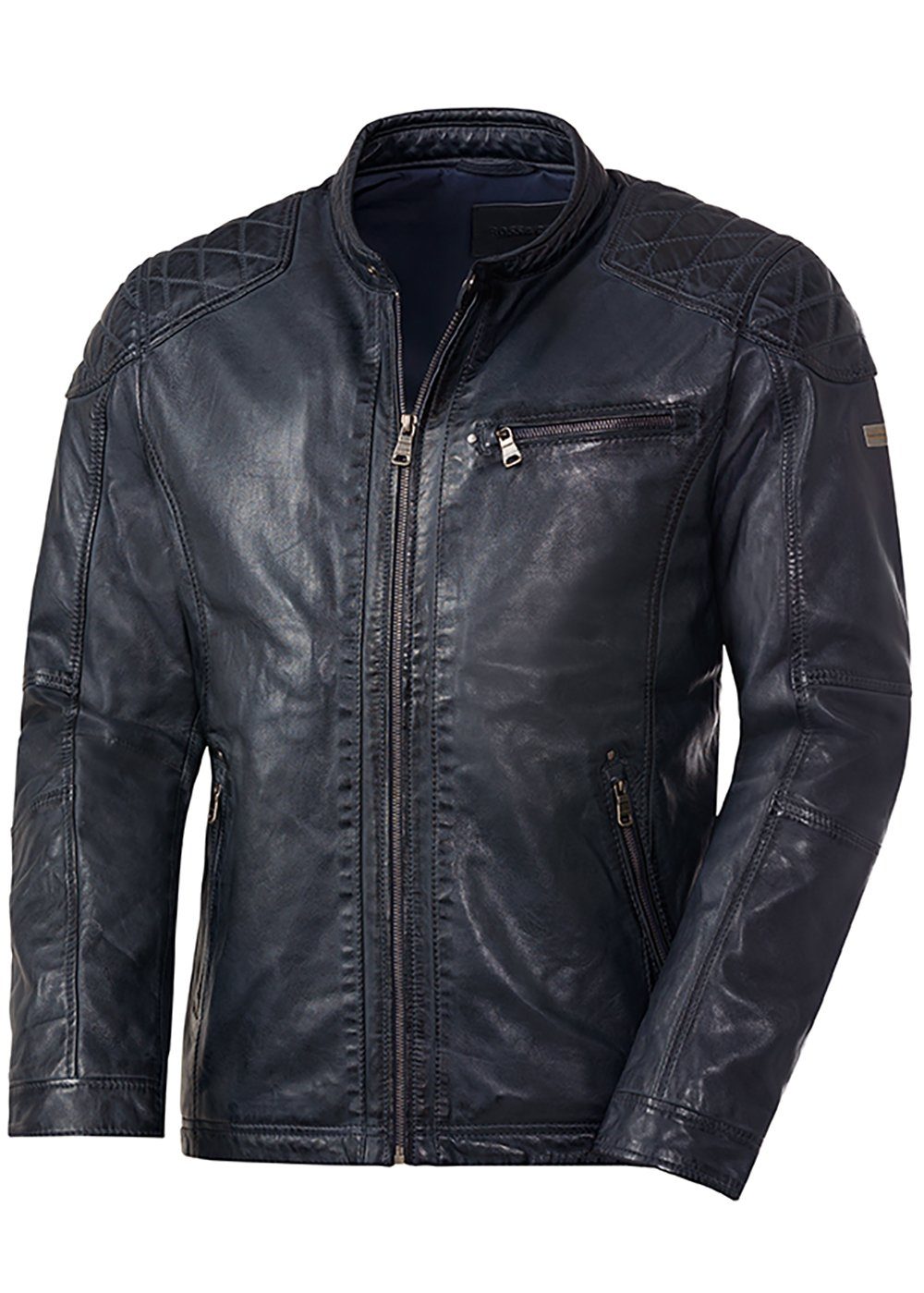 Ross & Cole Lederjacke lässiges Design günstig online kaufen