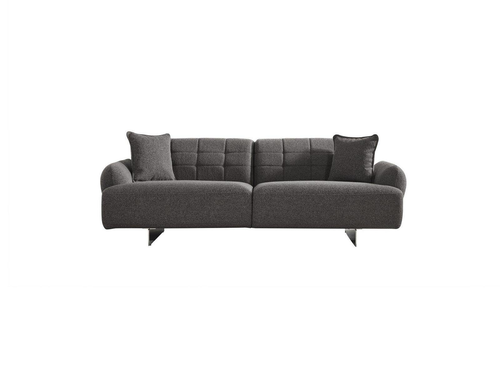 Teile, Dreisitzer Couch Sofa Modern, Sitzer 3 3-Sitzer Polyester 1 Polstersofa Grau Made Europa Stoff in JVmoebel